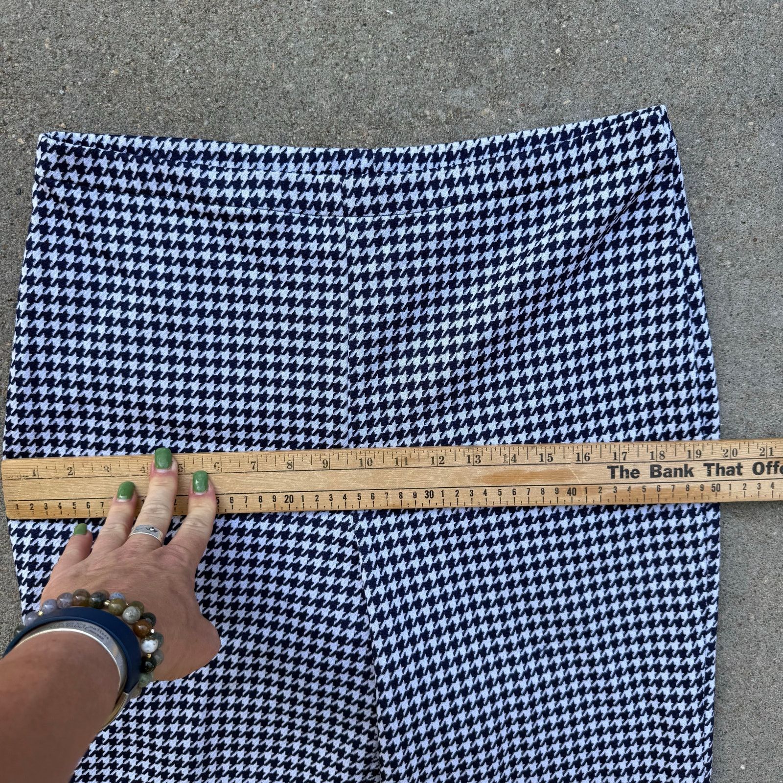 Vintage VTG Houndstooth tiny plaid check dbl knit polyester pants L Size 32" / US 10 / IT 46 - 3 Thumbnail