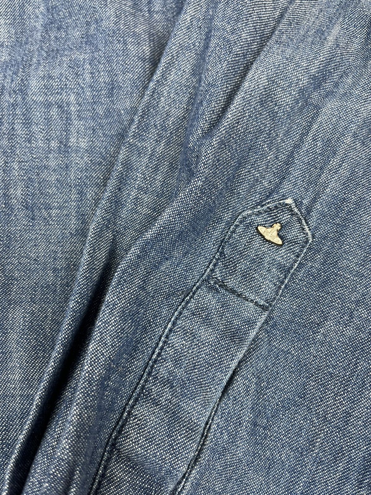 Vivienne Westwood Vivienne Westwood Anglomania Blue Denim Logo Shirt Size US L / EU 52-54 / 3 - 6 Thumbnail