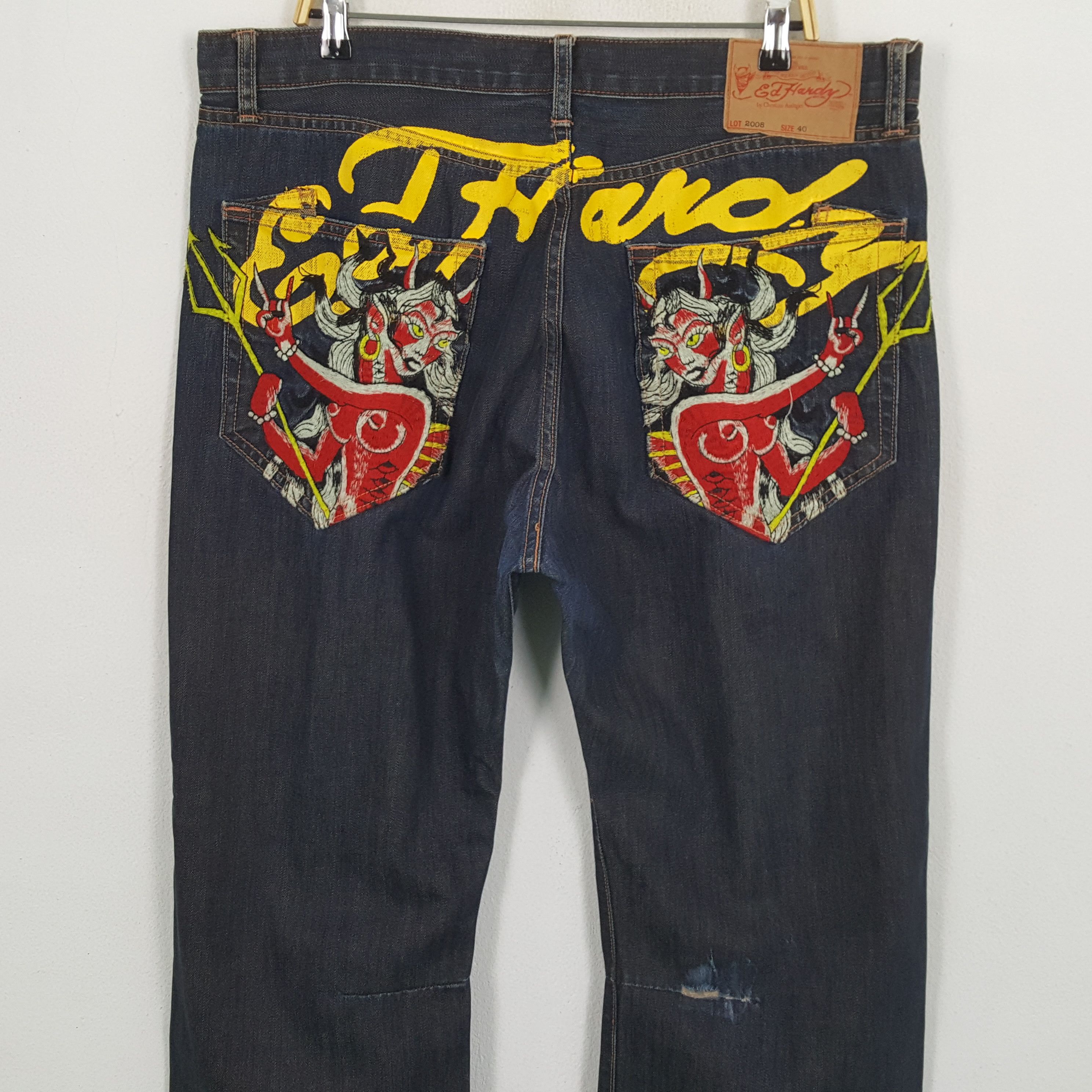 Christian Audigier × Ed Hardy × Vintage Vintage ED HARDY By Christian Audigier Designer Denim Jeans Size US 39 - 2 Thumbnail