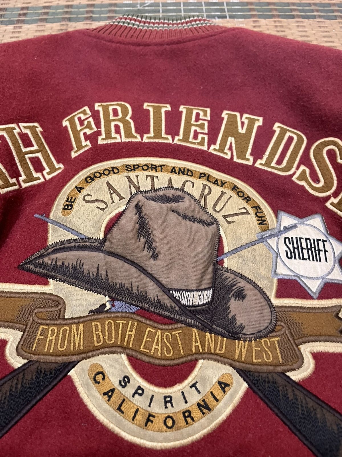 O'Neill Vintage 90s O’Neill With Friendship Suede Varsity Jacket Size US L / EU 52-54 / 3 - 14 Thumbnail