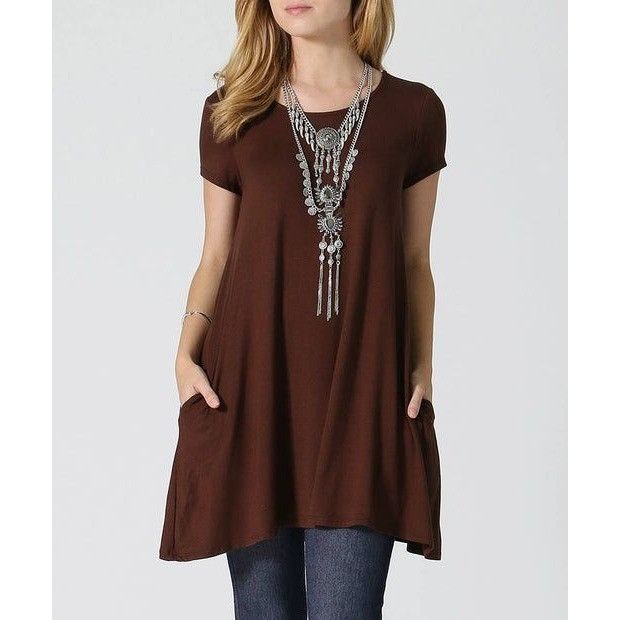 Other Casual Brown Tunic Shirt With Pockets By 42 Pops Size S Size S / US 4 / IT 40 - 1 Preview