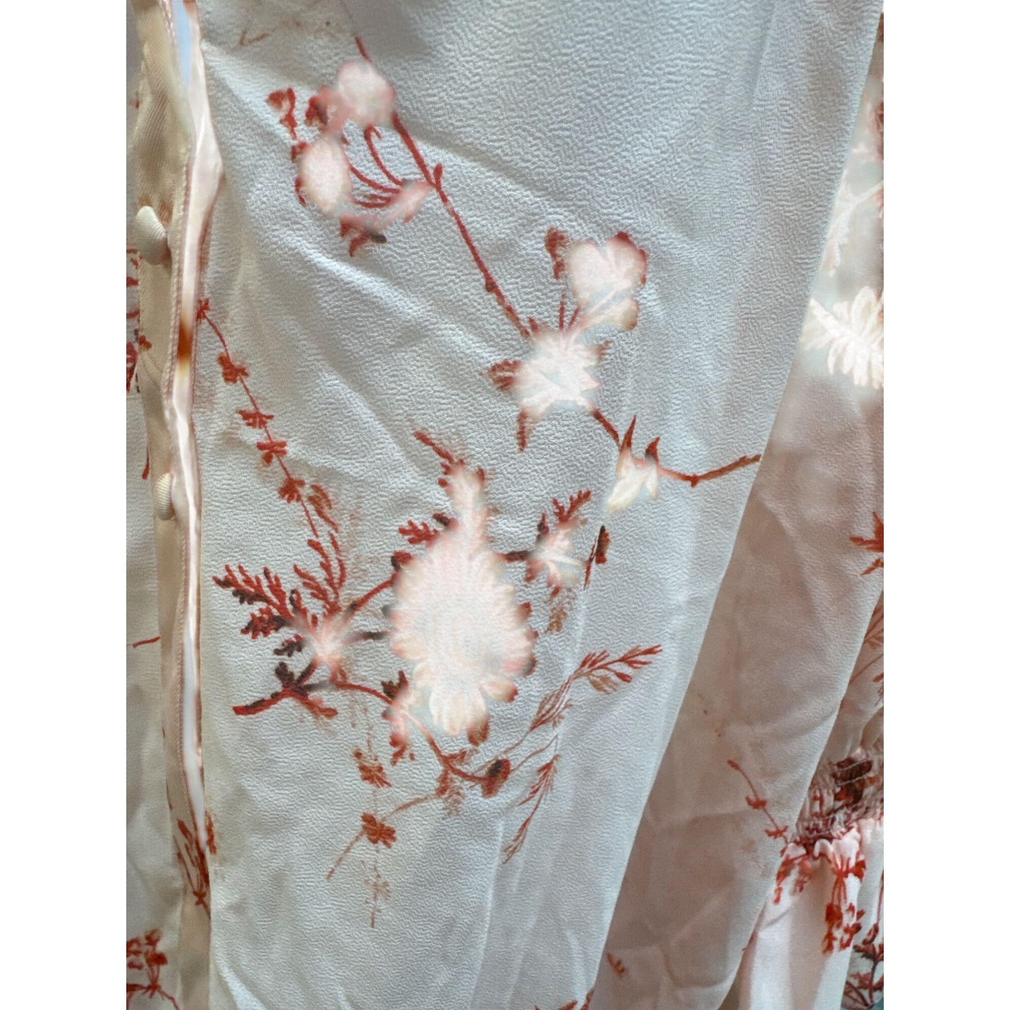 Cinq a Sept Cinq À Sept Womens Pale Rose Multi Floral Blouse dress shirt Size M / US 6-8 / IT 42-44 - 2 Thumbnail