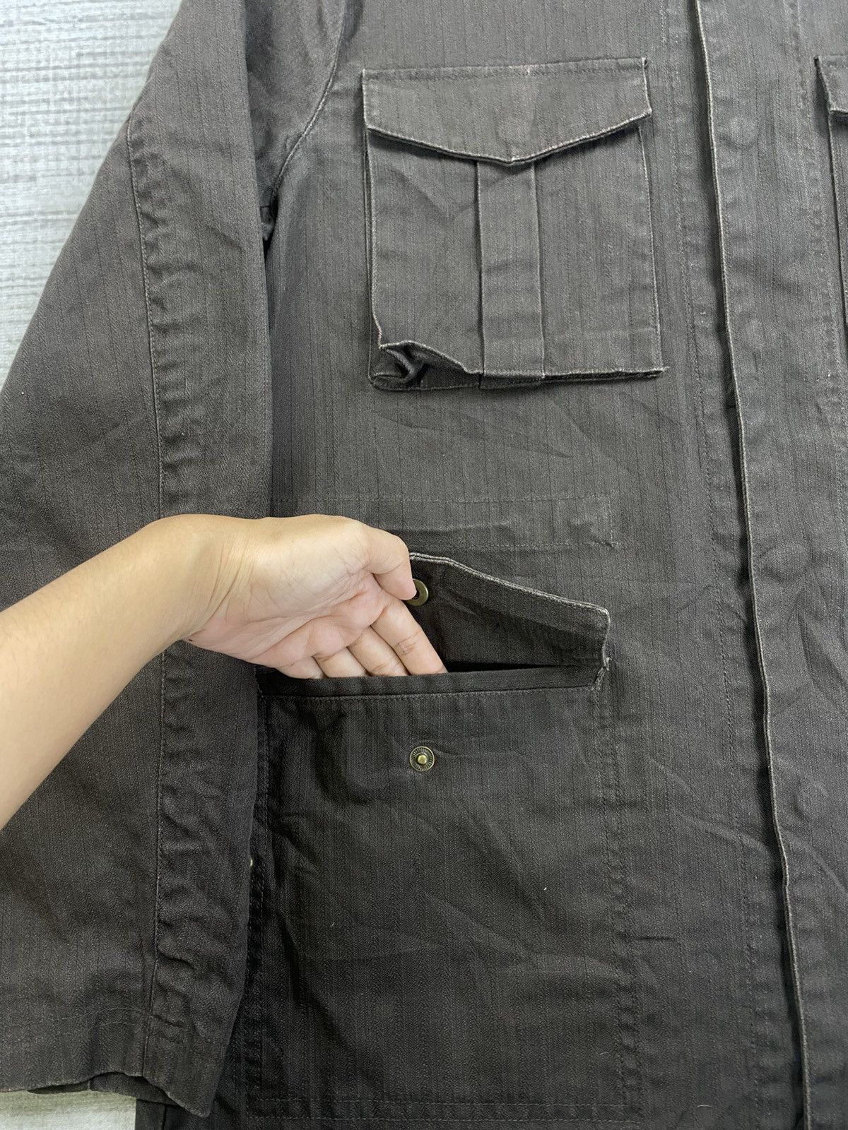 Japanese Brand × Vintage Vtg Ikka Genuine Comfort Nice Brown Fullzip Cotton Jacket Size US M / EU 48-50 / 2 - 8 Thumbnail