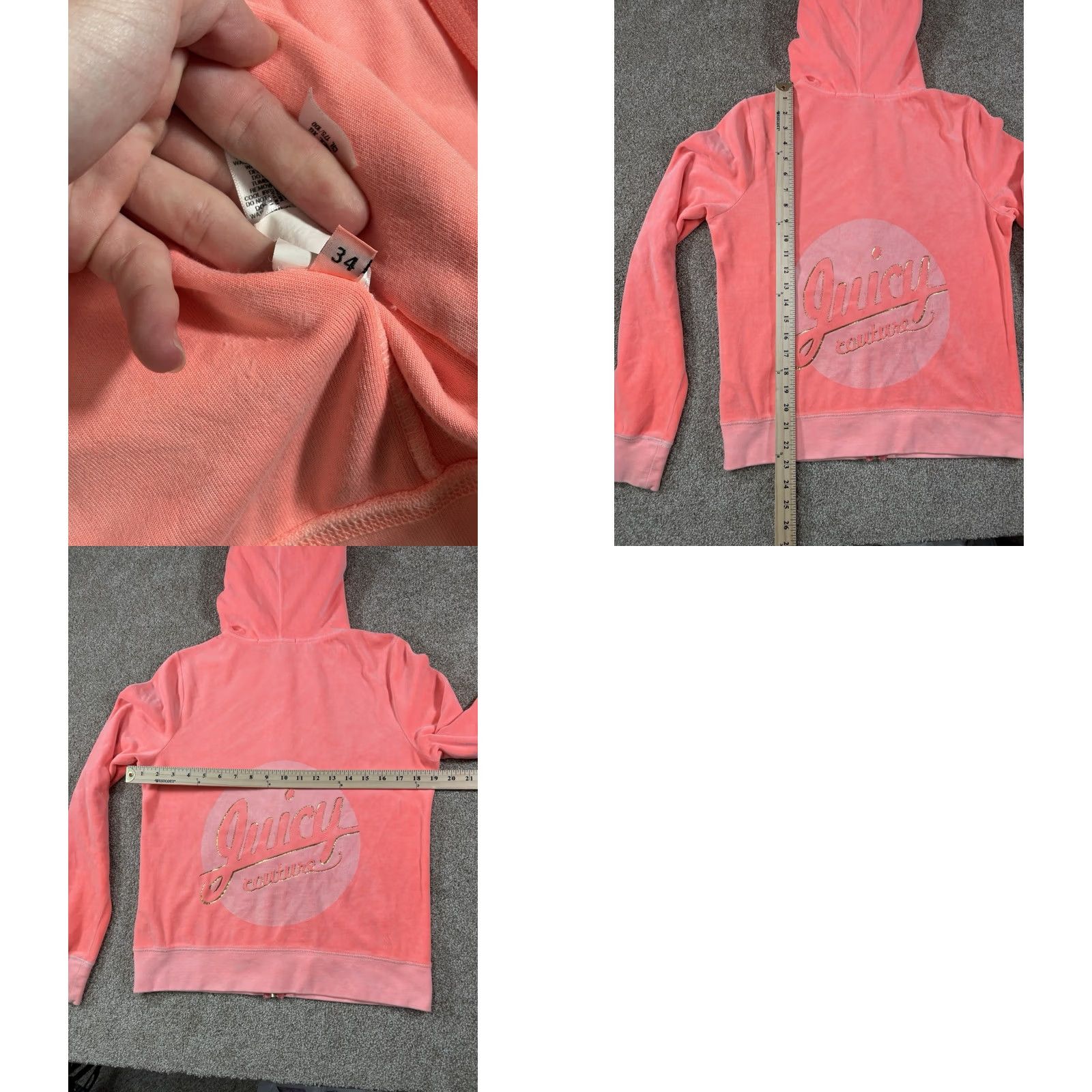 Juicy Couture VINTAGE Juicy Couture Tracksuit Jacket Velvet Velour Pink USA Made • Size XL Womens Velour Pink Tracksuit Jacket XXX Size XL / US 12-14 / IT 48-50 - 8 Thumbnail