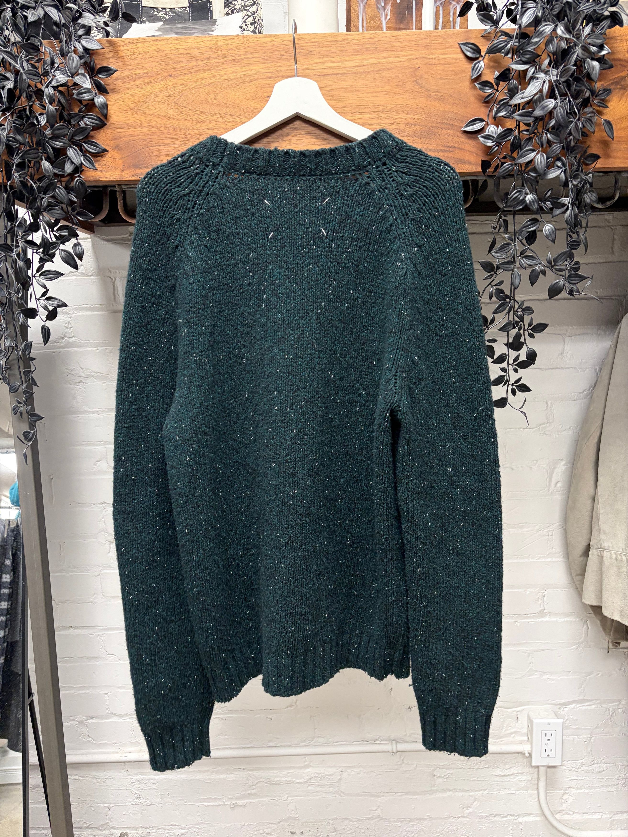 Maison Margiela 2019 Maison Margiela Speckled Green Wool Knit Sweater Size US L / EU 52-54 / 3 - 3 Thumbnail