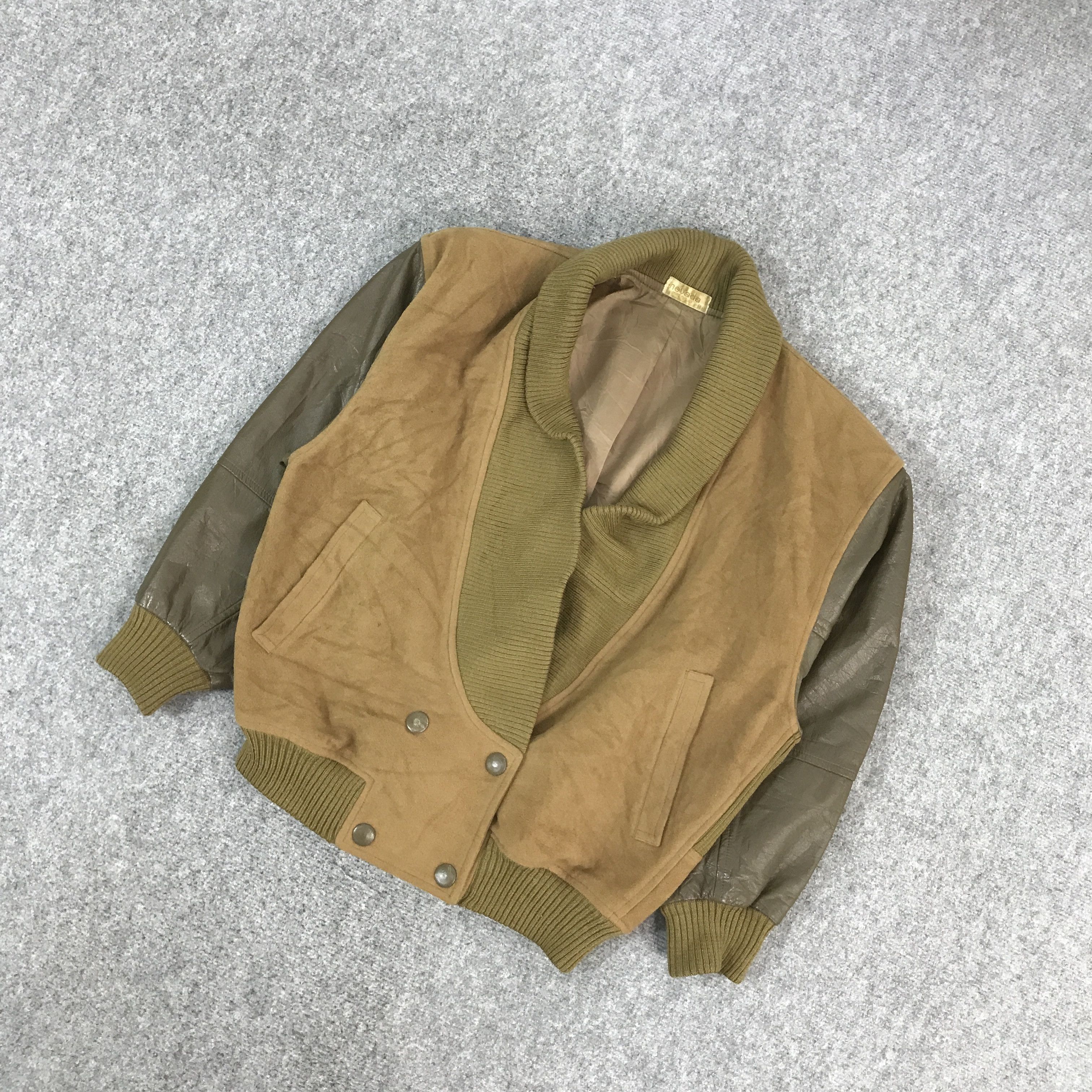 Japanese Brand NEVADA KNITWEAR SLEEVE LEATHER JACKET Size US L / EU 52-54 / 3 - 5 Thumbnail