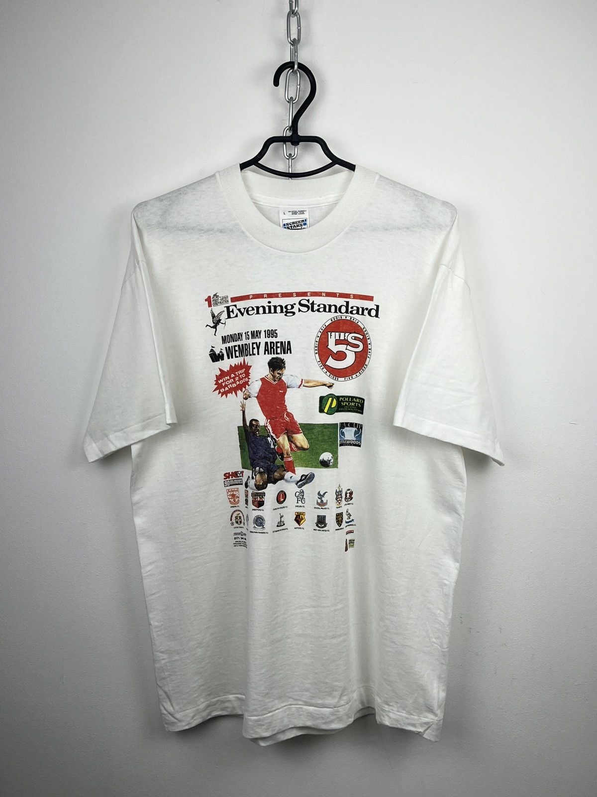 Fruit Of The Loom × Vintage Screen Stars Vintage Soccer Print Wembley Arena 1995 Shirt Size US L / EU 52-54 / 3 - 1 Thumbnail