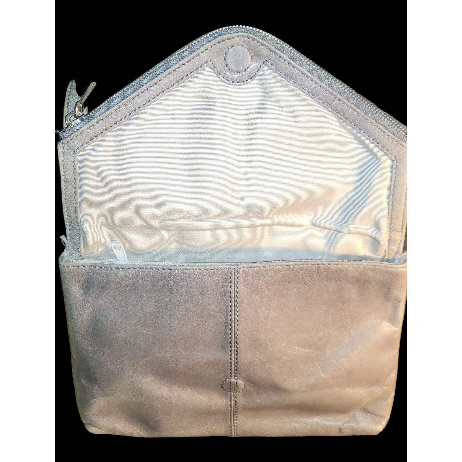 Hobo Hobo The Original gray soft Leather Crossbody Bag Embossed Size ONE SIZE - 3 Thumbnail