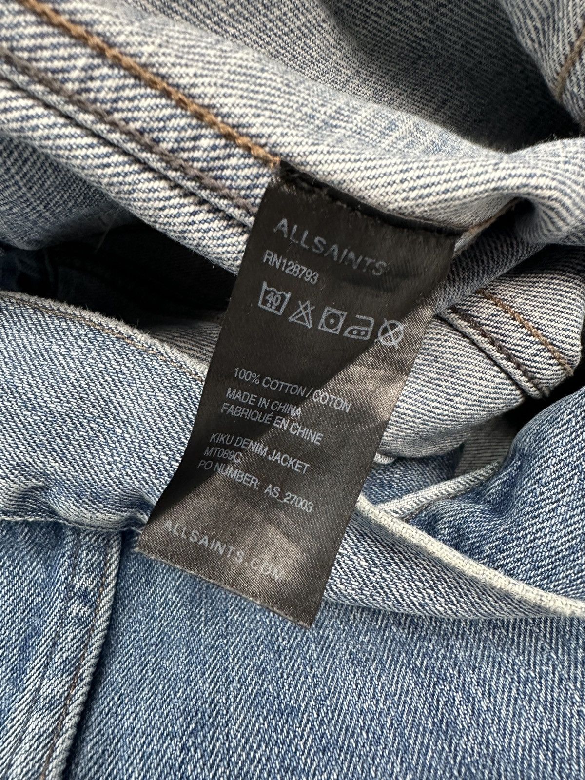 Allsaints ALLSAINTS Japanese Fabric Kiku Denim Trucker Jacket size S Size US S / EU 44-46 / 1 - 11 Thumbnail