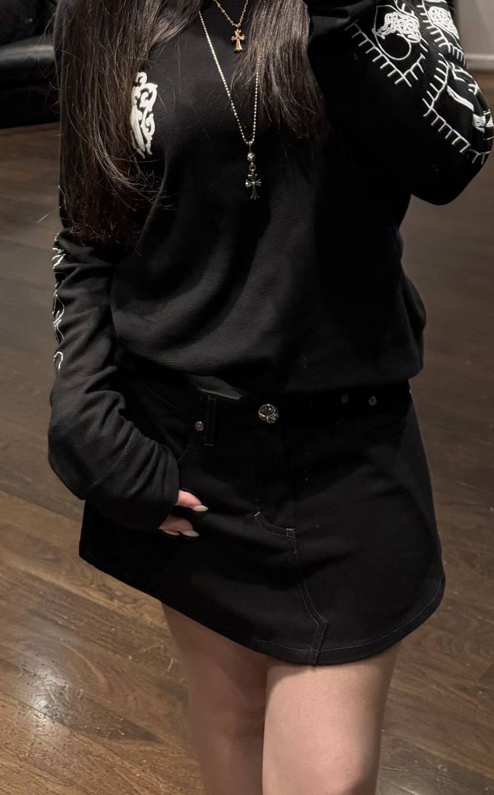 Chrome Hearts Chrome Hearts “star 69” mini skirt size 24 Size 24" / US 00 / IT 34 - 17 Thumbnail