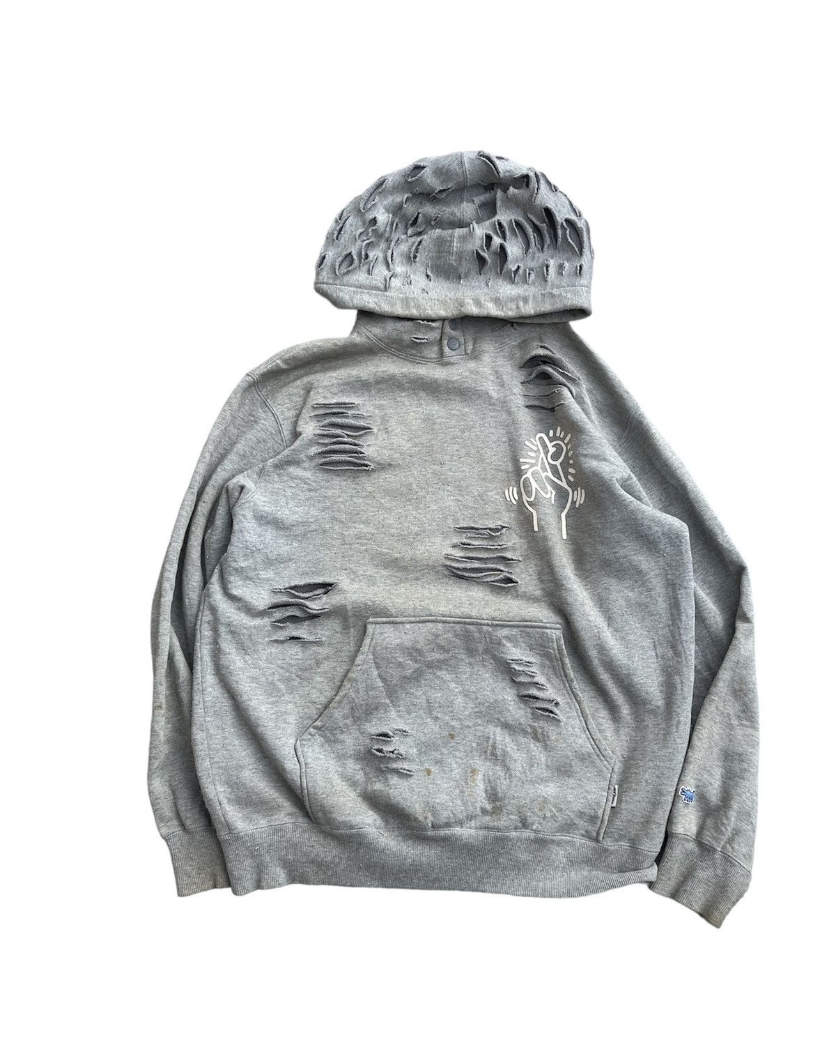 If Six Was Nine × Keith Haring × Le Grande Bleu (L.G.B.) KEITH HARING DISTRESSED HOODIE Size US M / EU 48-50 / 2 - 1 Thumbnail