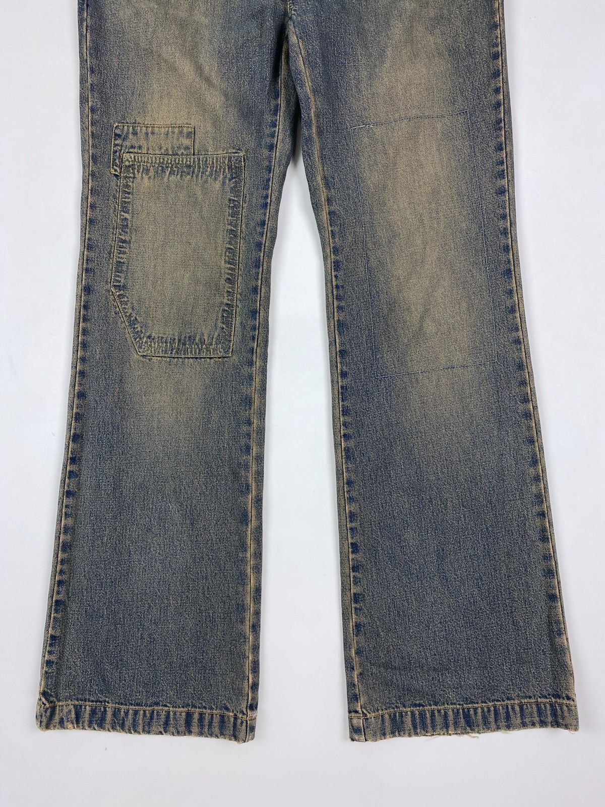 Y2K Vintage Clockhouse Mud Wash Patchwork Bootcut Denim Pant