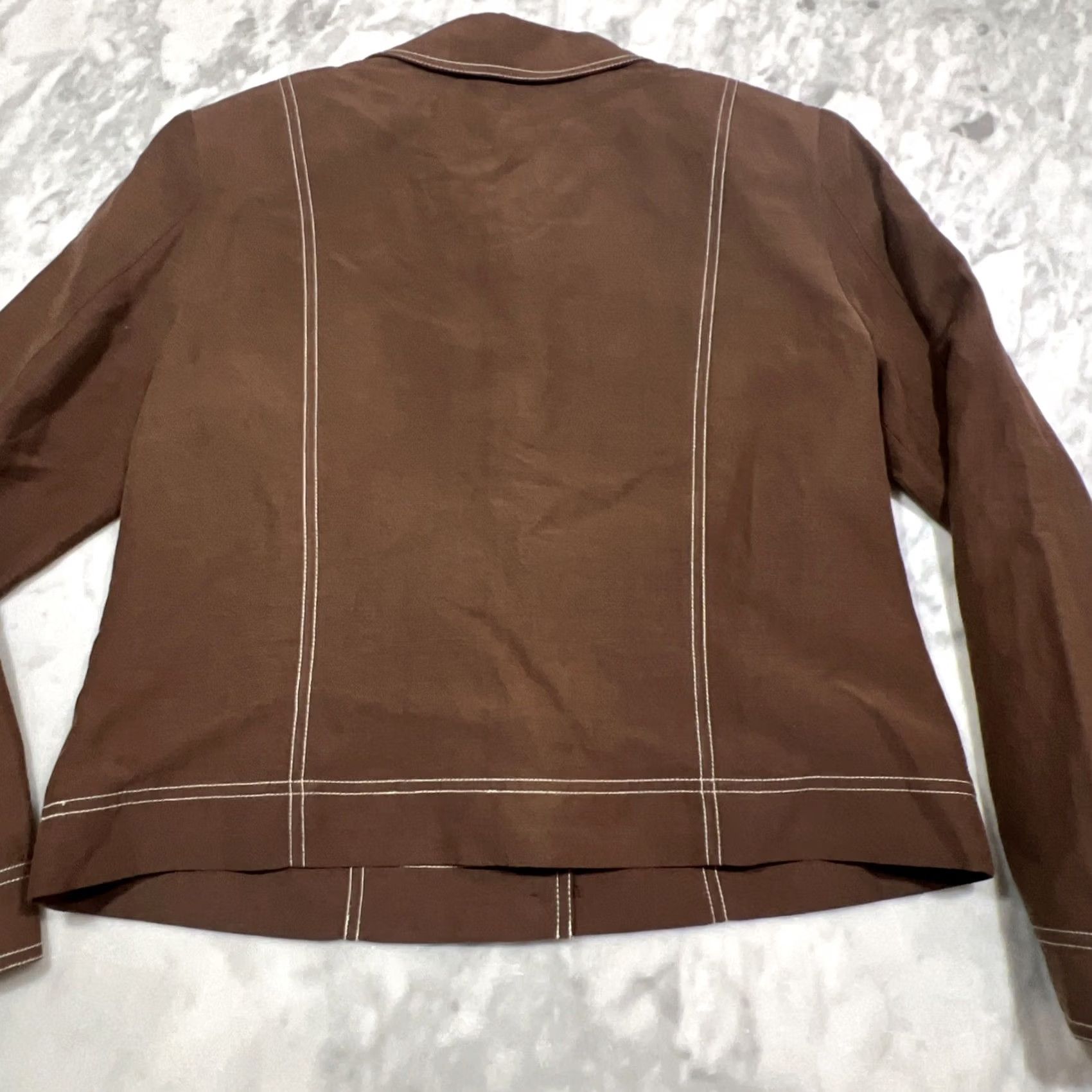 Pendleton Pendleton Jacket Women's 10 Brown Short Pick Stitching Buttons Silk Linen Size 32" / US 10 / IT 46 - 7 Thumbnail