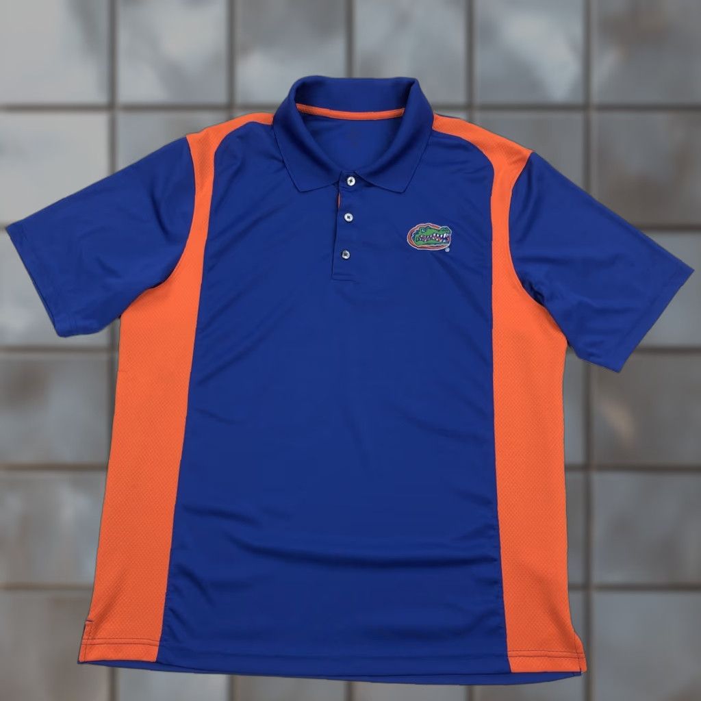 Vintage VINTAGE Florida Gators Polo Shirt XL/XG Blue Orange Florida Logo Mens Athletic Size US XL / EU 56 / 4 - 1 Thumbnail