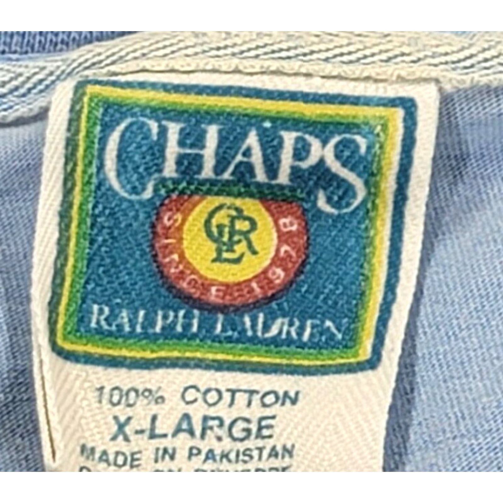 Chaps VINTAGE Chaps Ralph Lauren T Shirt XL 90s Light Blue Distressed Logo Crew Neck Short Sleeve Men Size US XL / EU 56 / 4 - 4 Thumbnail