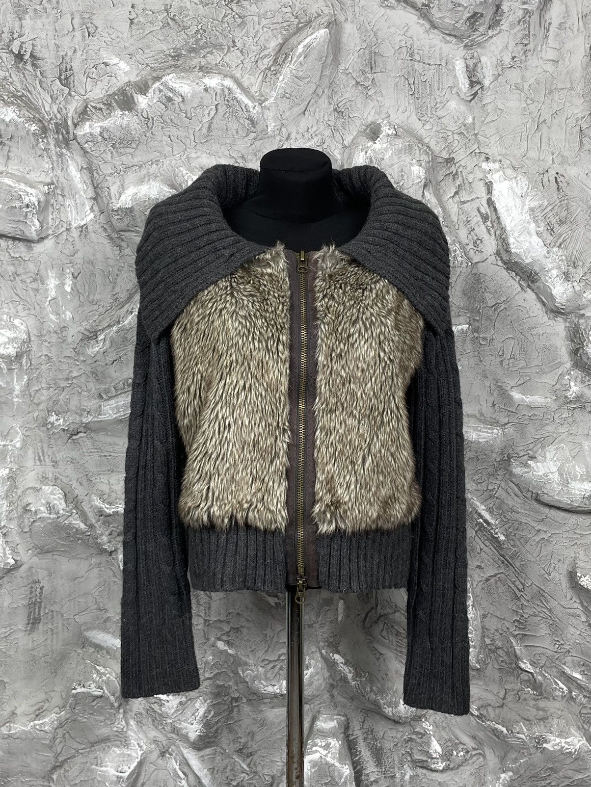 If Six Was Nine Y2K Fur Zip Jacket Japanese LGB Hysteric Glamour Grunge Vibe Size US S / EU 44-46 / 1 - 1 Thumbnail