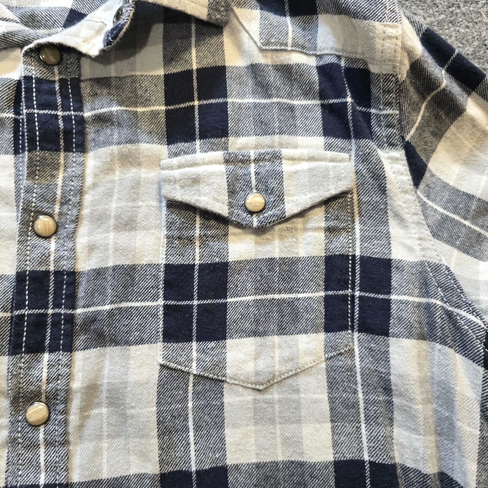 Burnside Burnside Shirt Mens Medium Gray Plaid Flannel Pearl Snap Button-Up Casual Outdoors Shirt Size US M / EU 48-50 / 2 - 4 Thumbnail