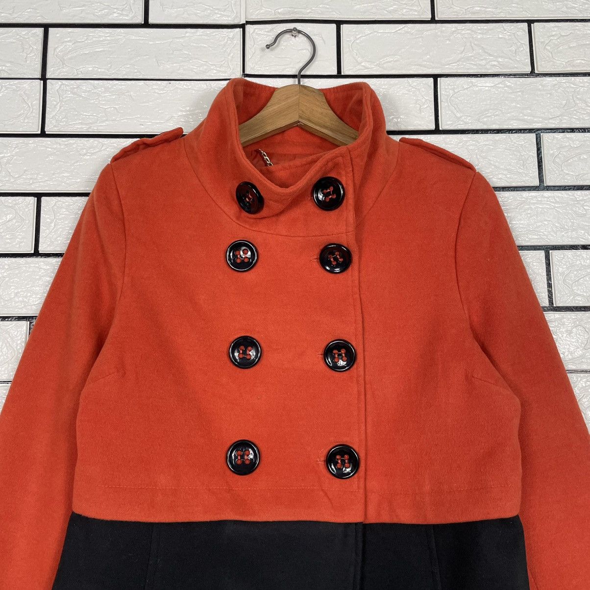 Rinascimento Two Tone Double Breasted Women Coat