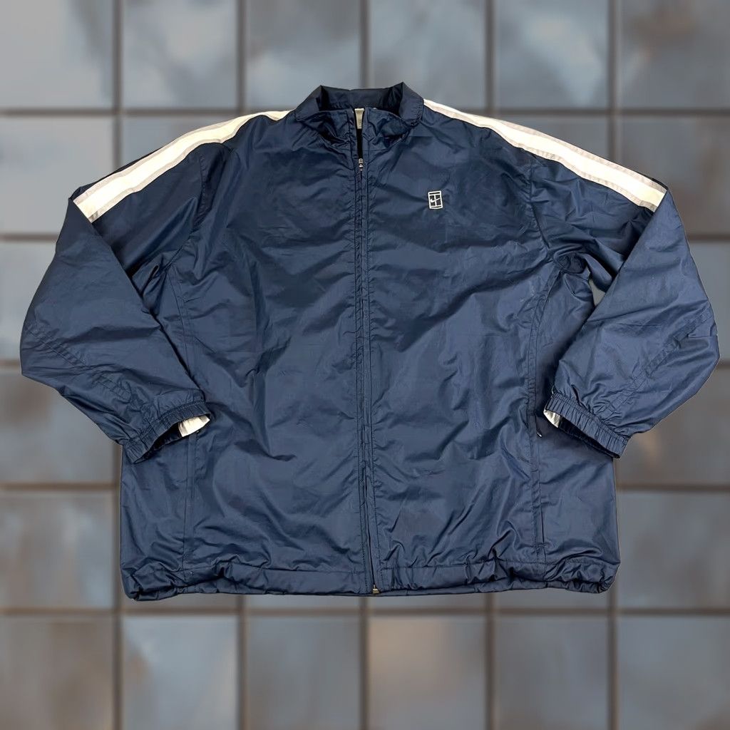 Nike VINTAGE Nike Court Challenge Tracksuit Mens Large Blue Loose Jacket Pant Set 90s Athletic Mens Tracksuit Jacket Pants Blue Size 42R - 1 Thumbnail