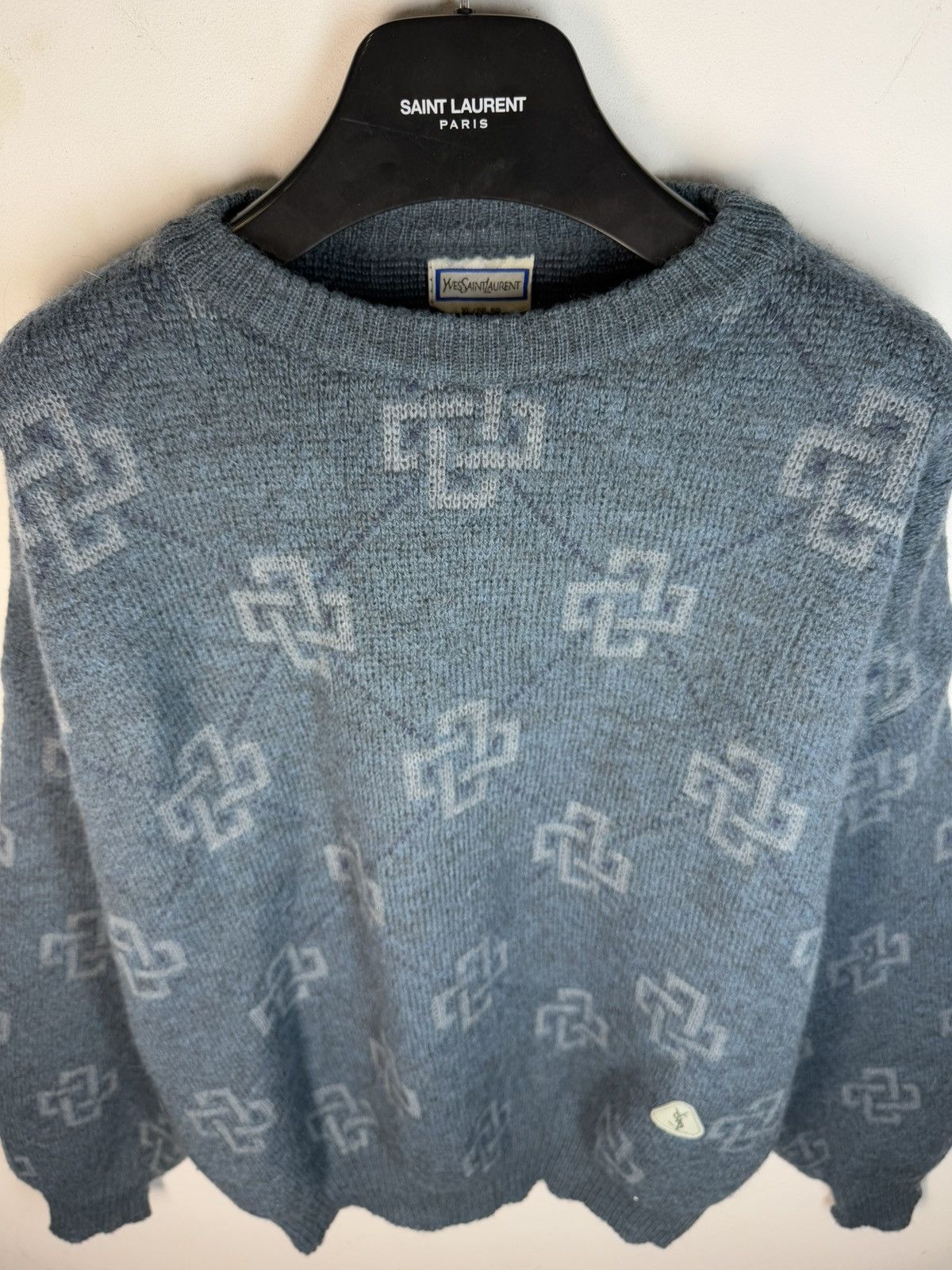 Yves Saint Laurent 1990s YSL Sweater Wool Soft Knitted Vintage Sweatshirt Size US XL / EU 56 / 4 - 18 Thumbnail