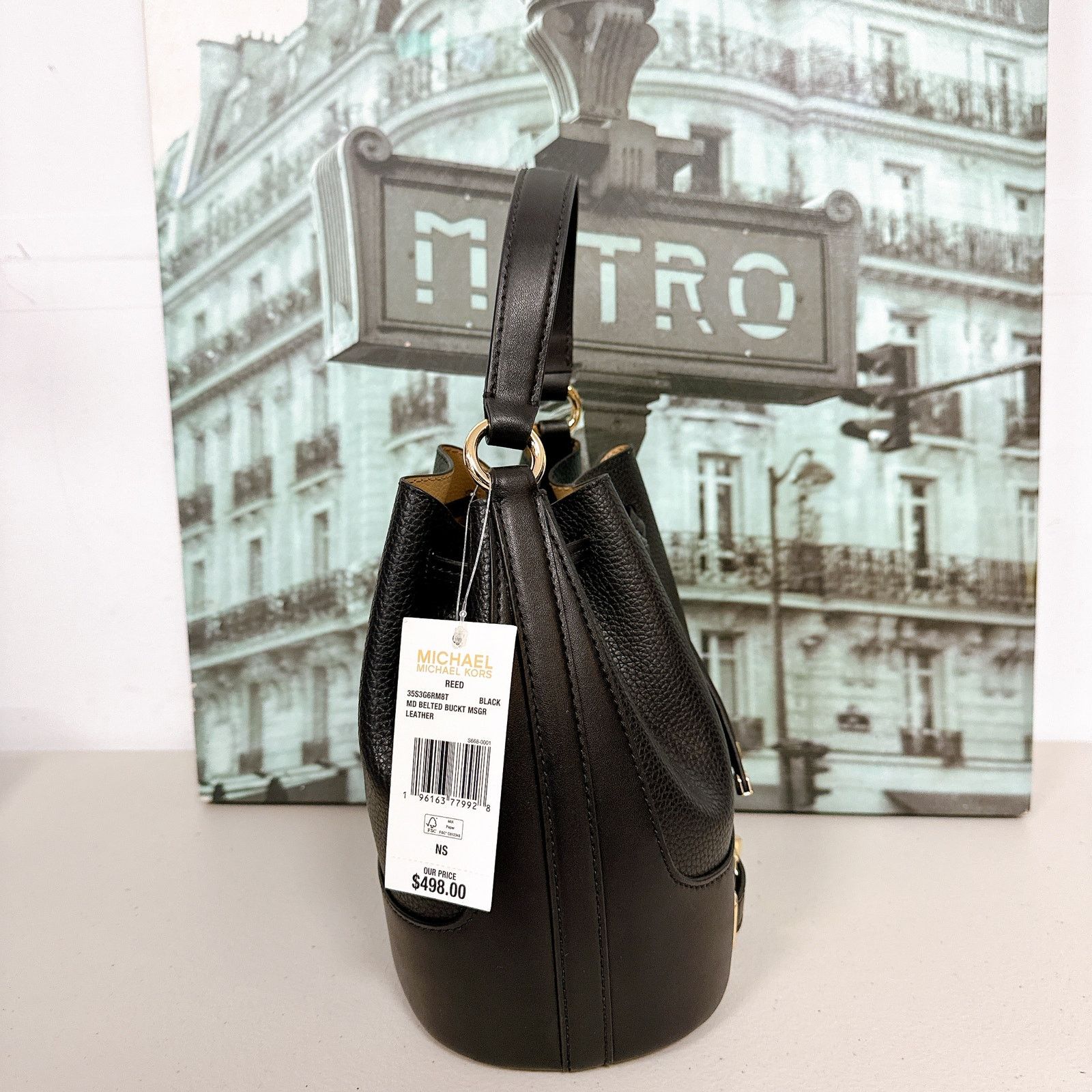 Michael Kors Michael Kors 35S3G6RM8T Reed Medium Pebbled Leather Bucket Size ONE SIZE - 3 Thumbnail
