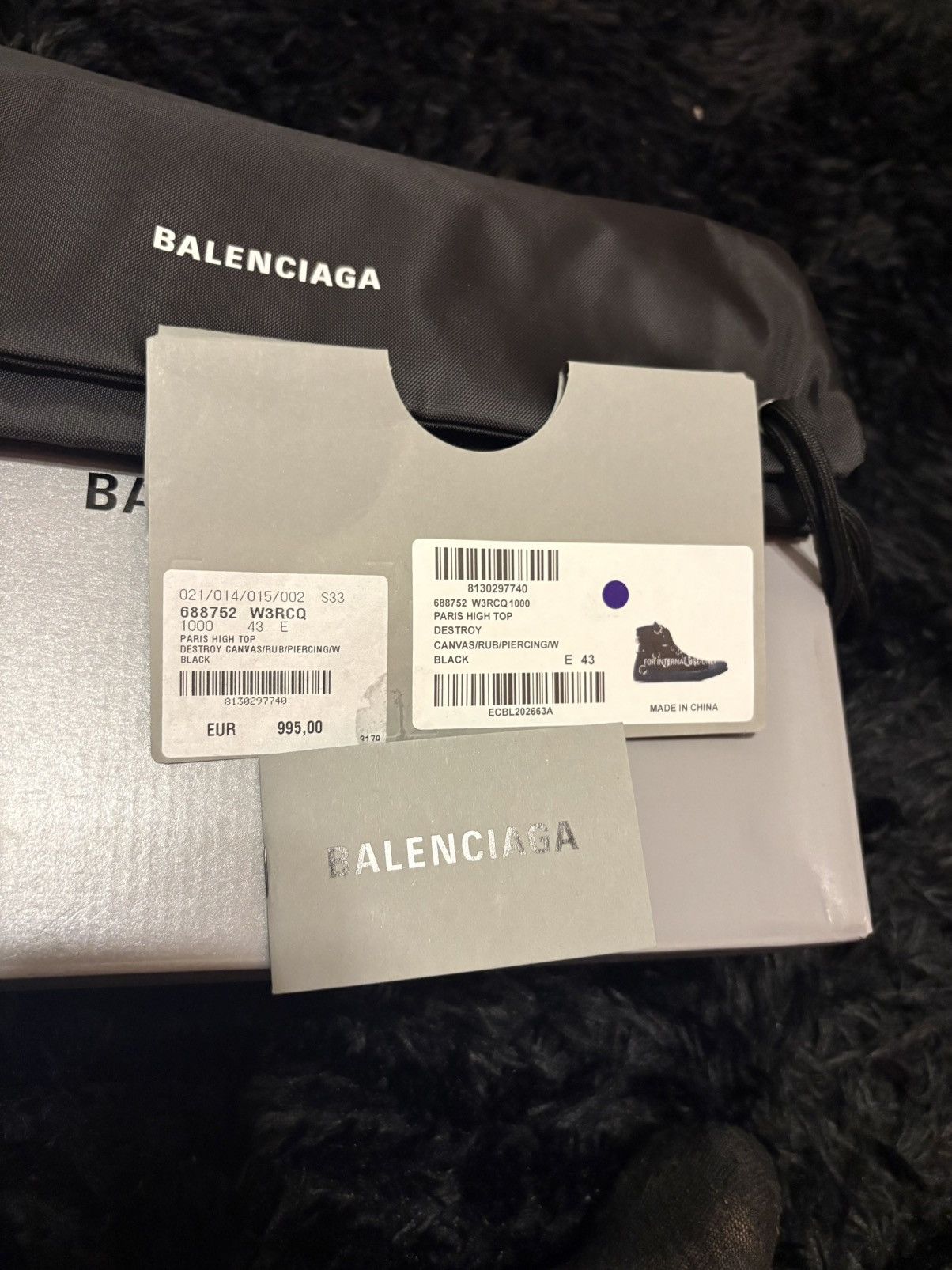 Balenciaga Balenciaga pierced destressed paris high tops + backpack Size US 10 / EU 43 - 12 Thumbnail