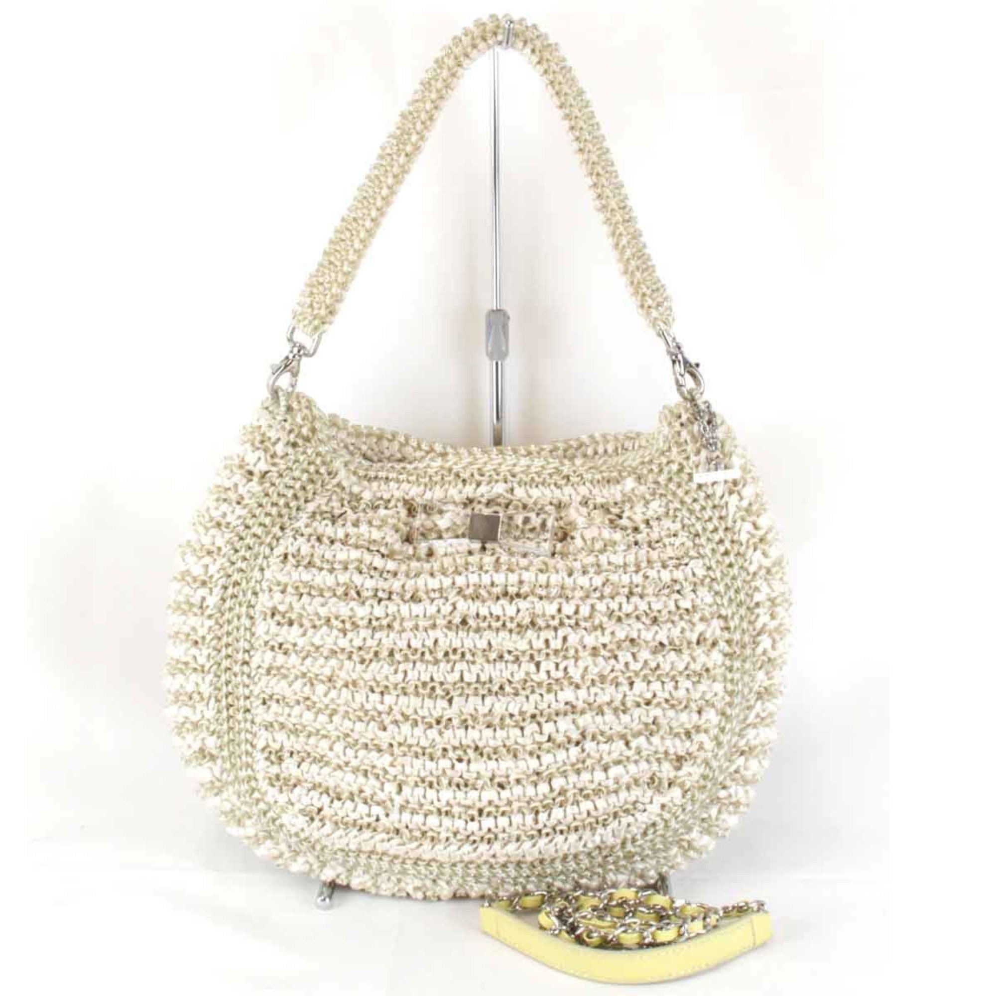 Anteprima Crystal Fiocco 2Way Wire Shoulder Bag Beige Women's