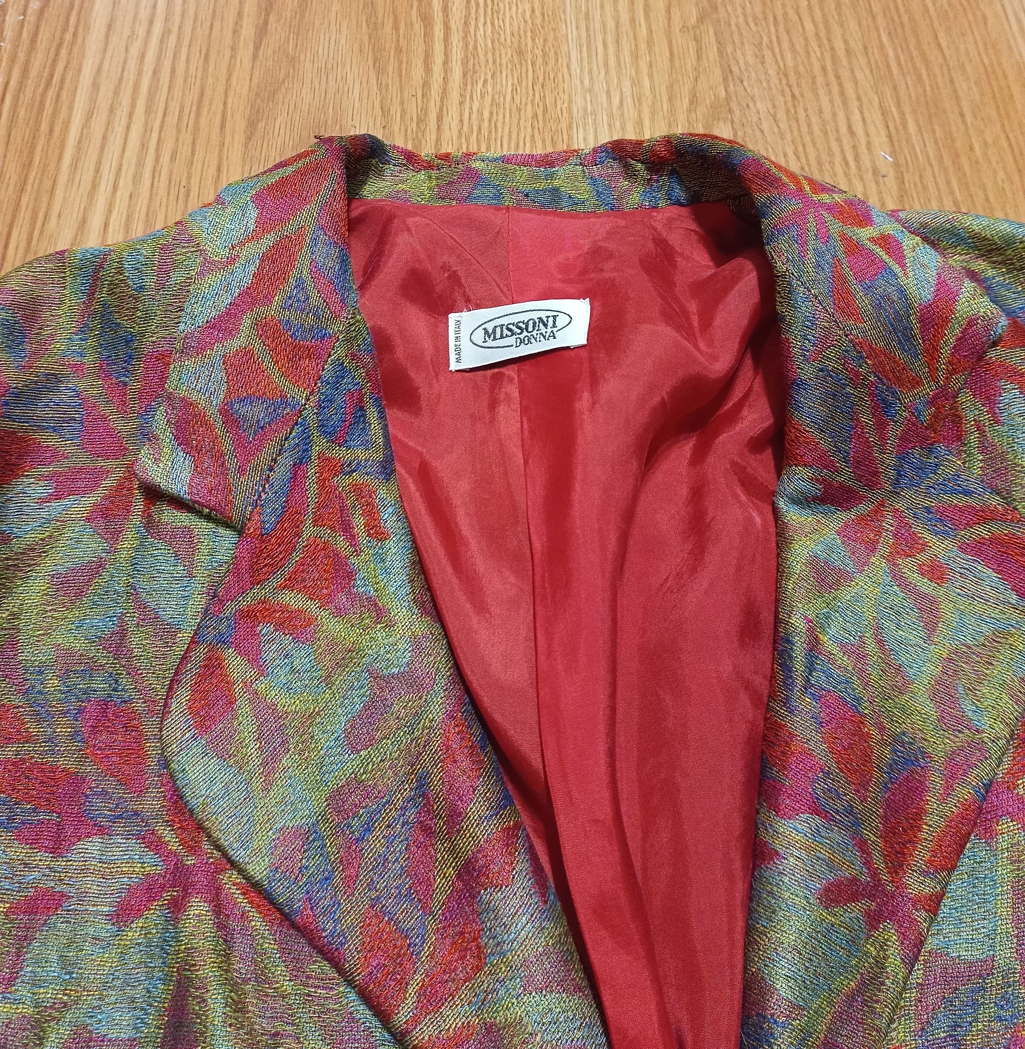 Missoni × Vintage MISSONI Donna Floral Print Linen Blend Skirt Suit IT44 Size M / US 6-8 / IT 42-44 - 13 Thumbnail