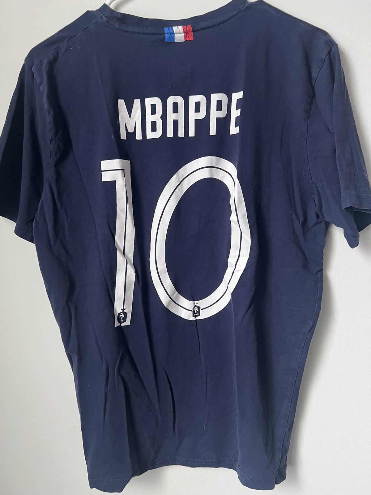 Nike × Vintage Vintage Navy Mbappe FFF Jersey Size US S / EU 44-46 / 1 - 5 Thumbnail
