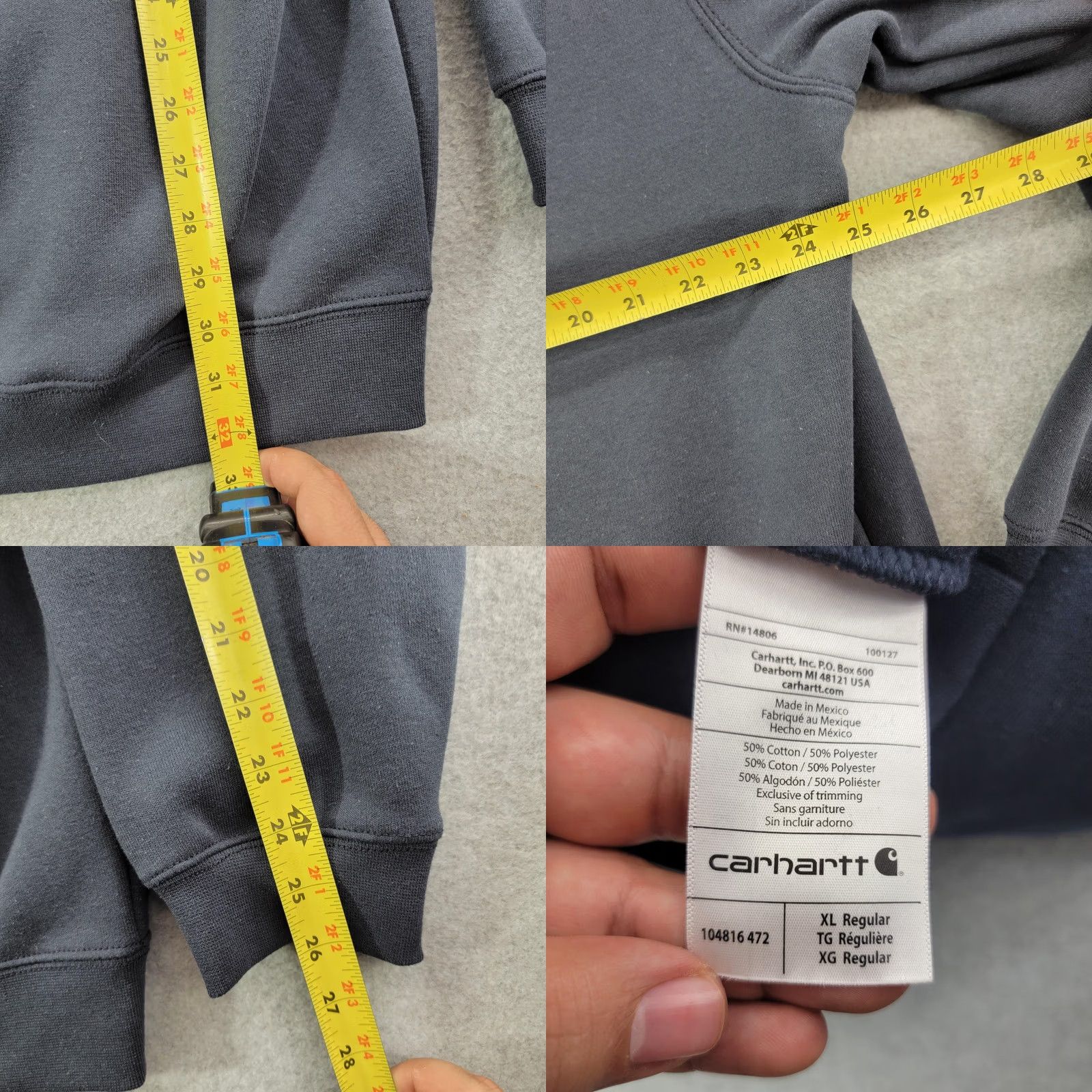 Carhartt Carhartt Hoodie Mens XL Blue Rain Defender Pullover Fleece Logo Kangaroo Pocket Size US XL / EU 56 / 4 - 8 Thumbnail