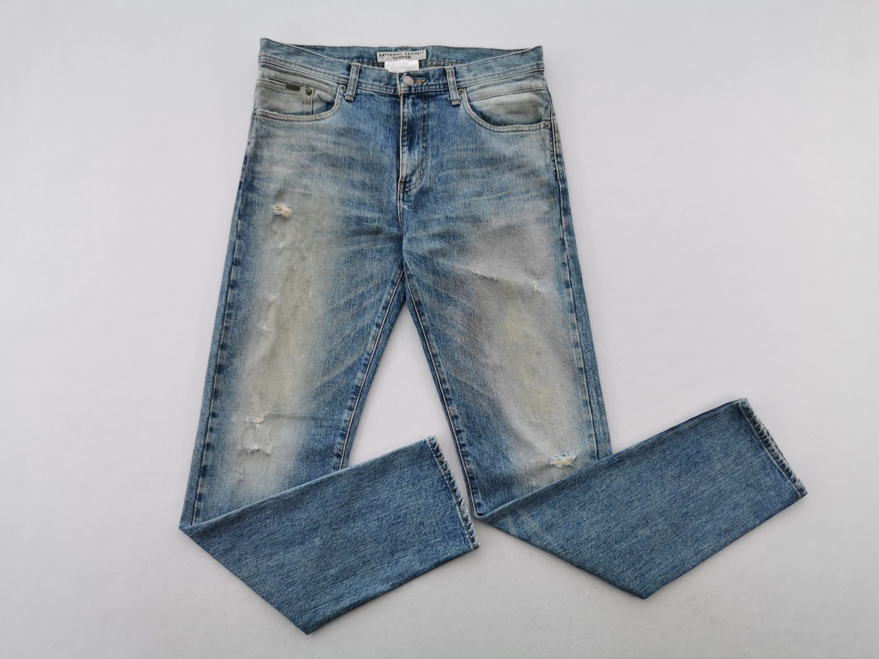 Katharine Hamnett London Distressed Vintage 90's Katharine Hamnett Selvedge Denim Size US 34 / EU 50 - 3 Thumbnail