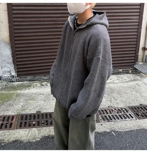Other Stylish Oversized Hooded Sweater in Gray Size US M / EU 48-50 / 2 - 3 Thumbnail