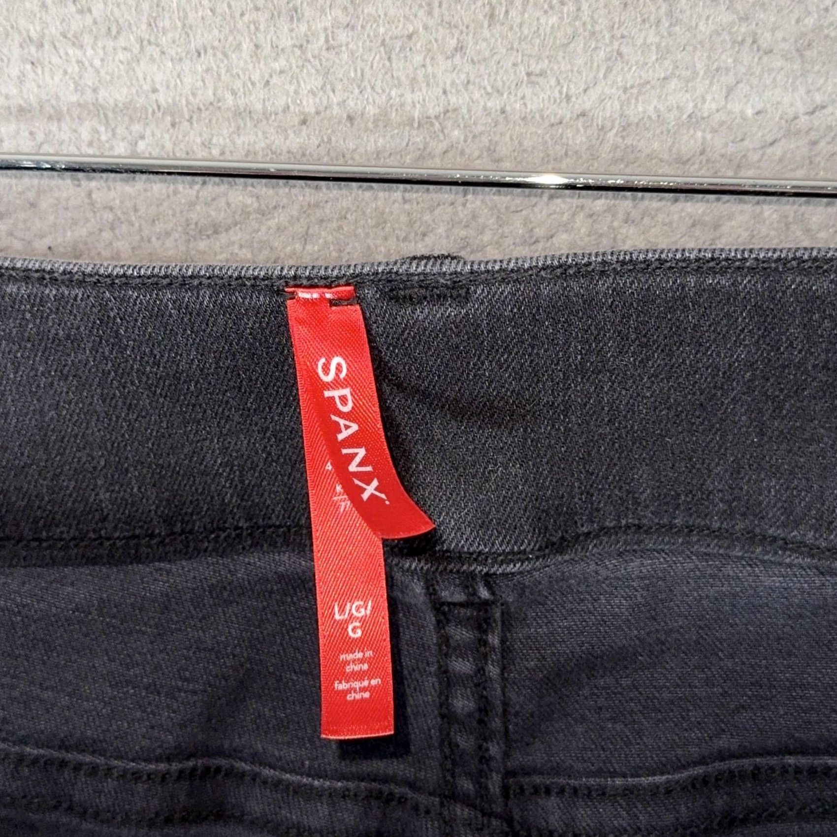 Spanx Spanx Jeans Womens L Black High Rise Straight Leg Shaping Stretch Denim Pants Size 36" / US 14 / IT 50 - 3 Thumbnail