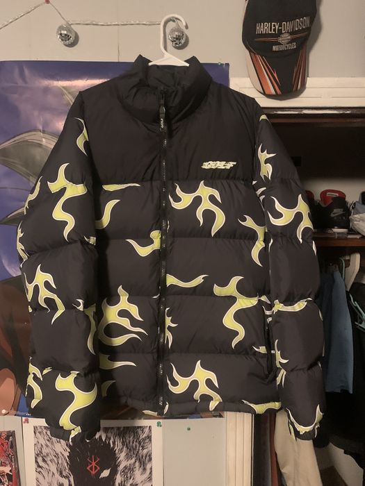 Golf wang black flame puffer sale jacket