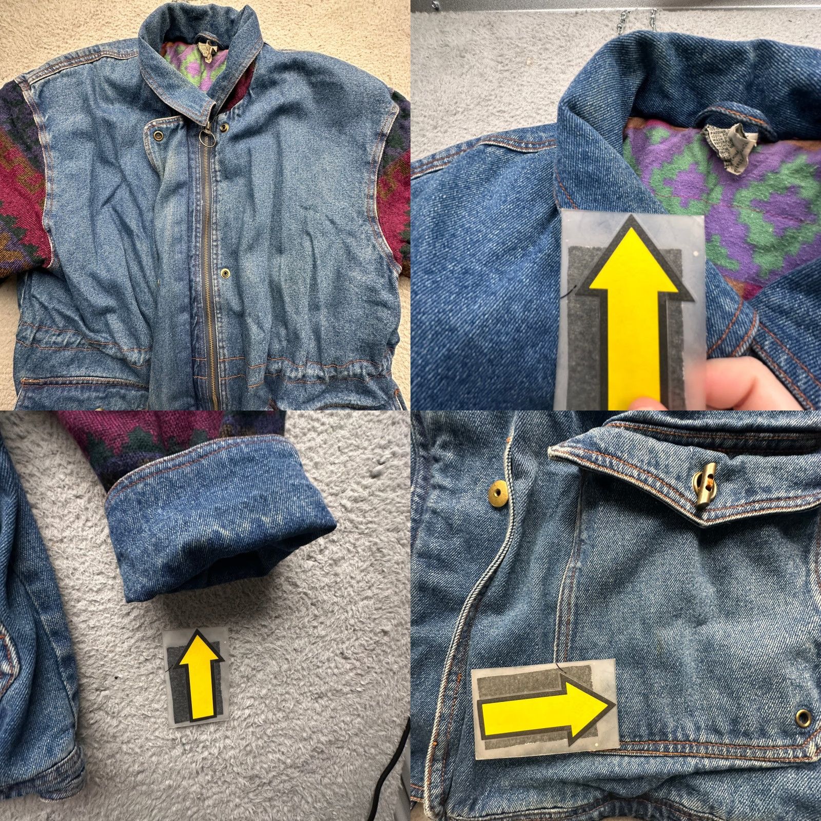 Denime VINTAGE Outbrook Denim Southwestern Aztec Lined Chore Coat Jacket Women Large Size L / US 10 / IT 46 - 8 Thumbnail