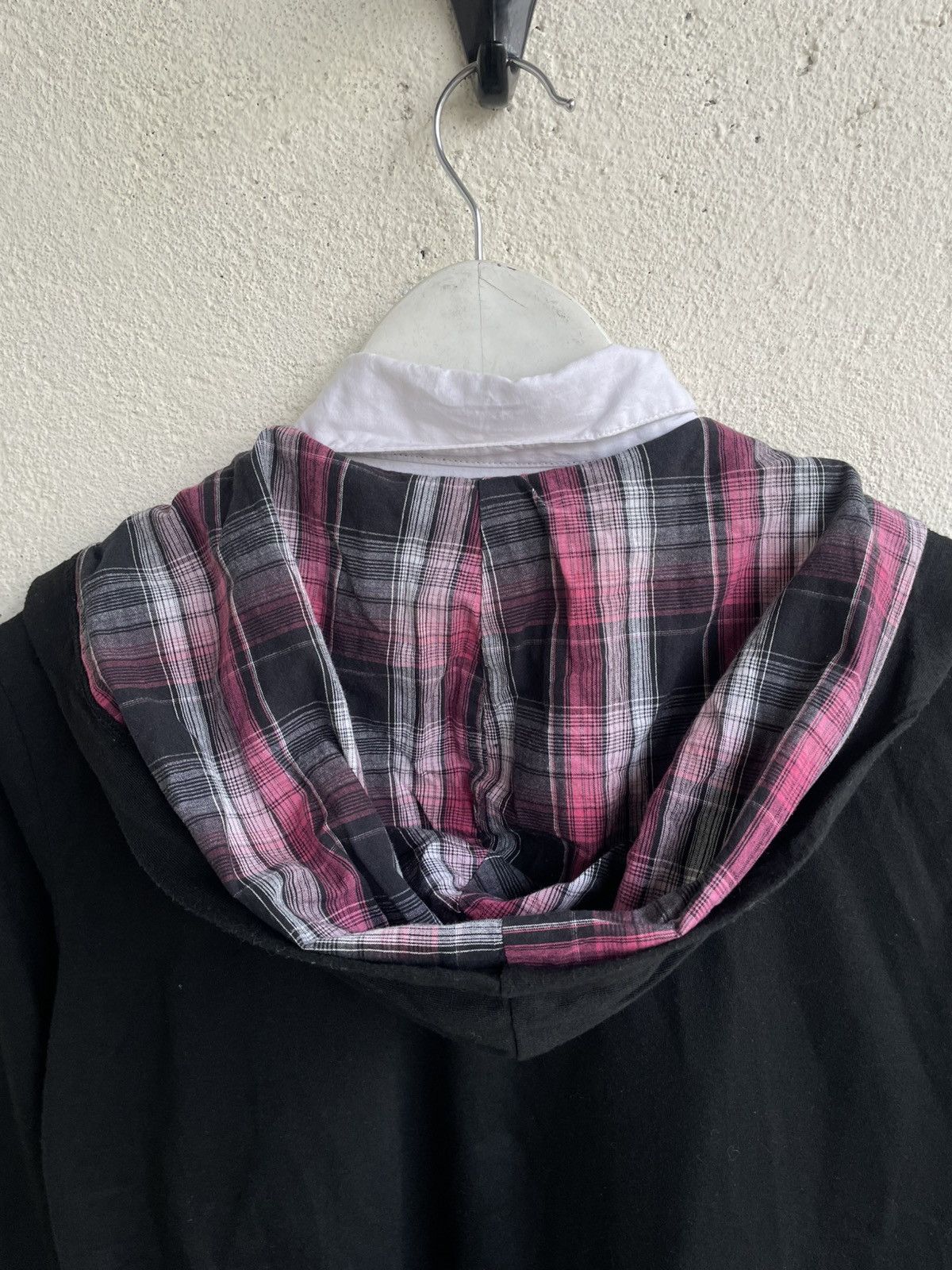 If Six Was Nine 2000s Semantic Hooded Layered Jacket Plaid Shirt Y2K Japan Size US S / EU 44-46 / 1 - 6 Thumbnail
