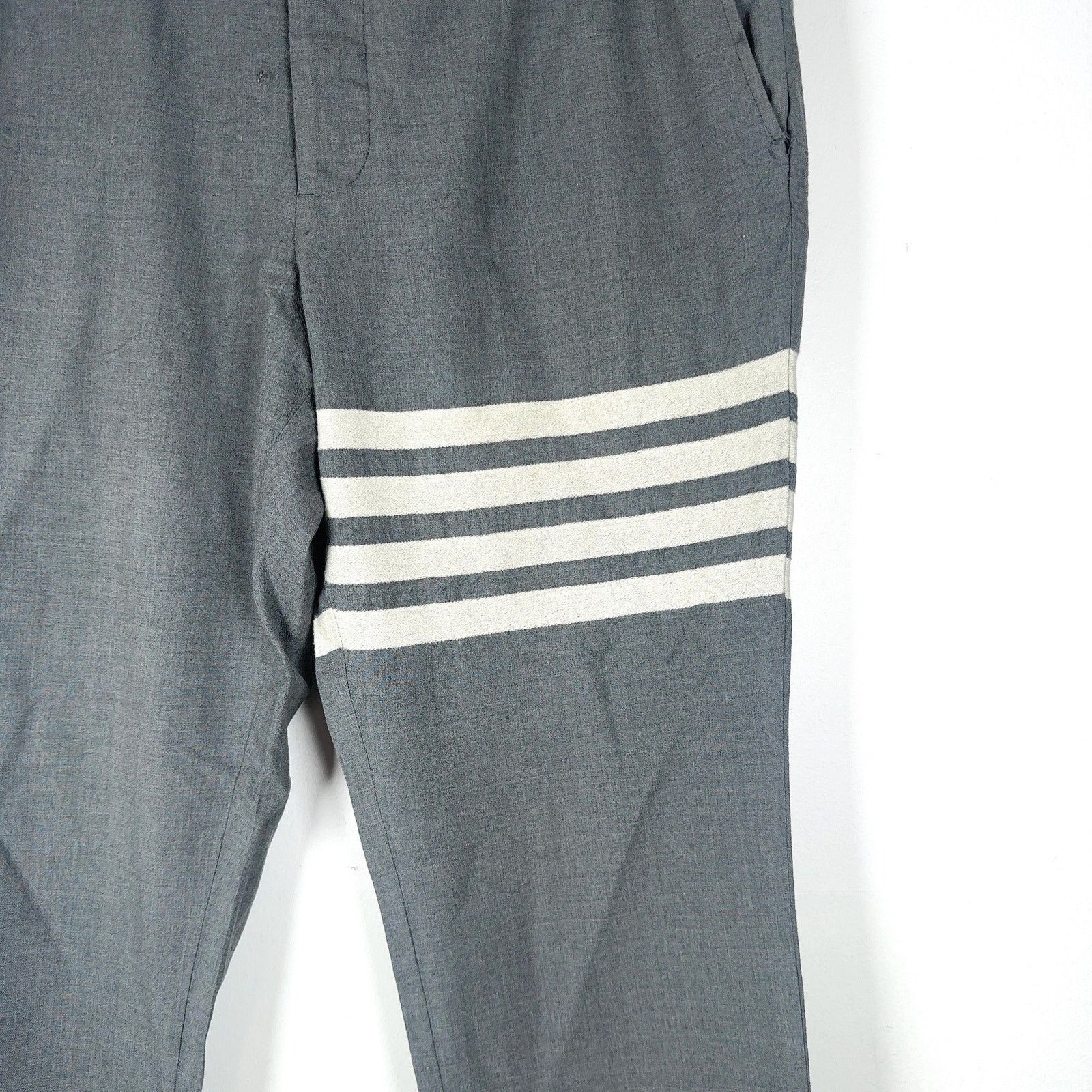 Thom Browne Thom Browne Woostered Woven Wool 4-Bar Pants Size US 32 / EU 48 - 3 Thumbnail