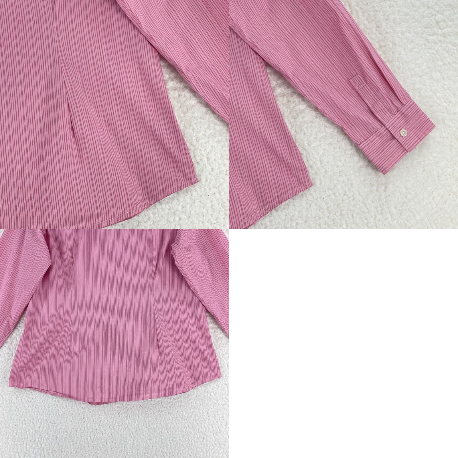 J. Jill J. Jill Shirt Womens Large Pink Stripe Button-Up Stretch Long Sleeve Casual Work Size L / US 10 / IT 46 - 10 Thumbnail