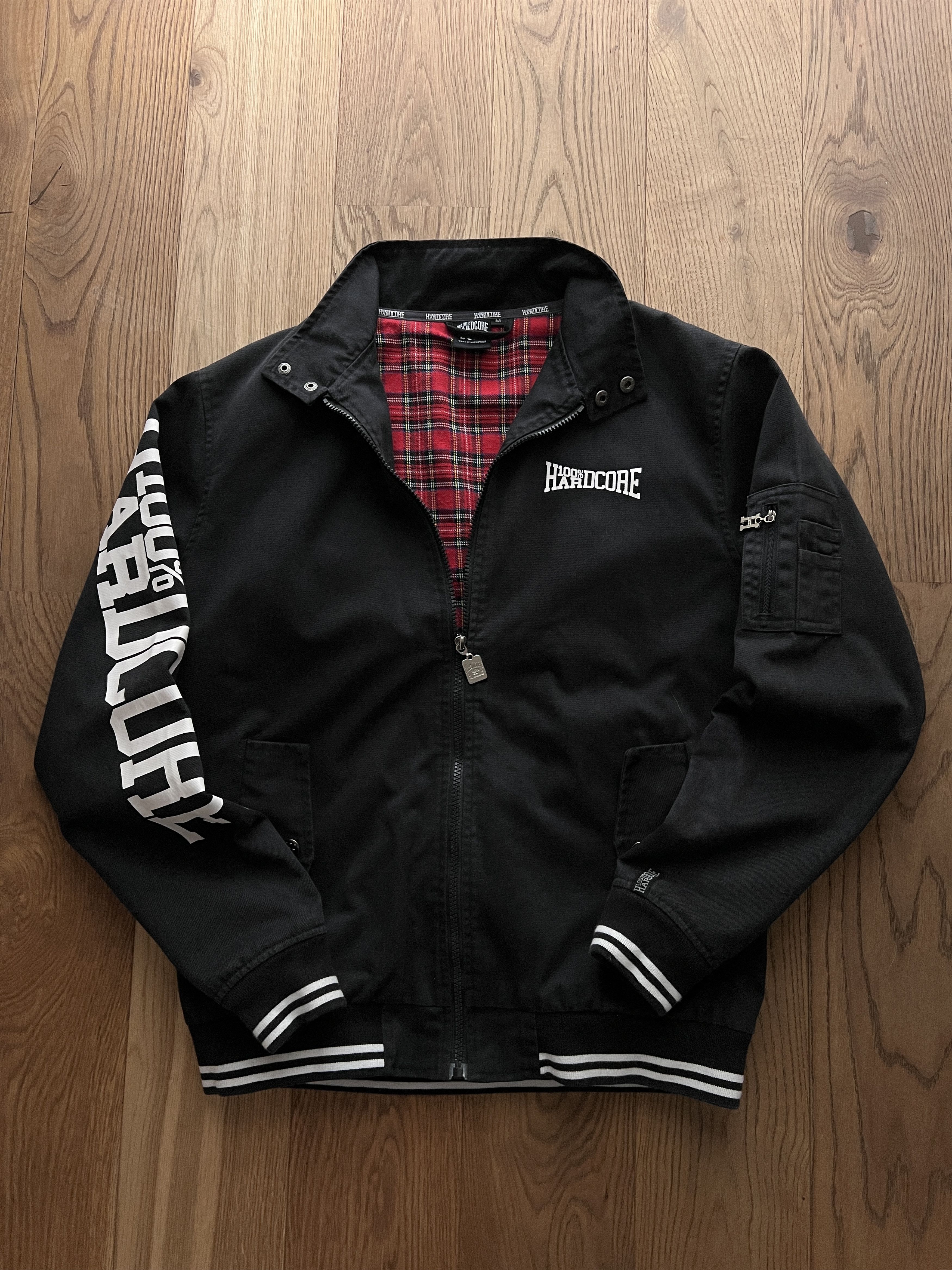 Thunderdome CRAZY Hardcore True VTG 00s bomber jacket plaid pitbull PUNK Size US M / EU 48-50 / 2 - 1 Thumbnail