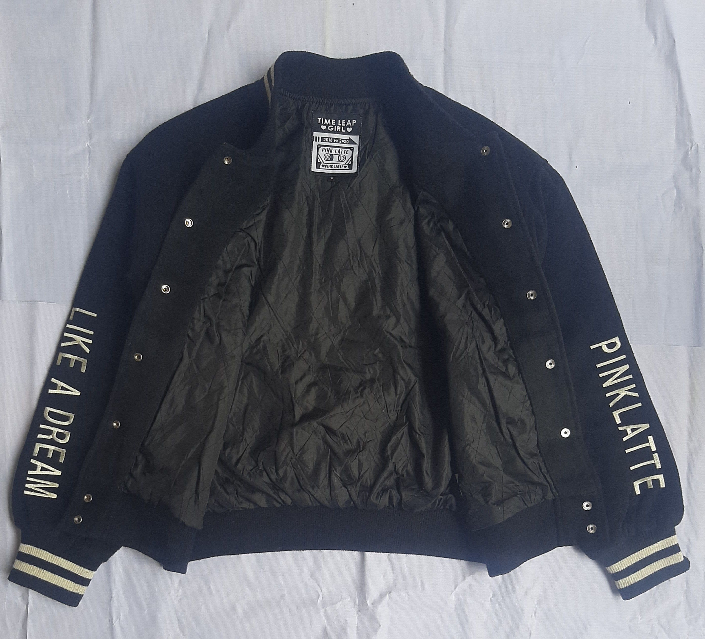 Japanese Brand Wool Pink Latte Embroidery Varsity Jacket Size M / US 6-8 / IT 42-44 - 6 Thumbnail