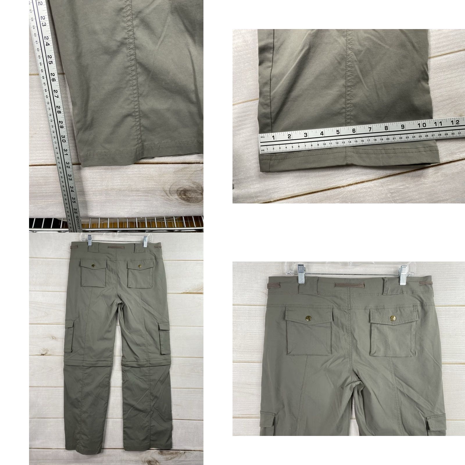 Prana Prana Convertible Cargo Pants Womens 14 Bootcut Inseam 32 Brown Nylon Spandex Zipper Outdoor Hiking Casual Travel Workwear Size 36" / US 14 / IT 50 - 8 Thumbnail