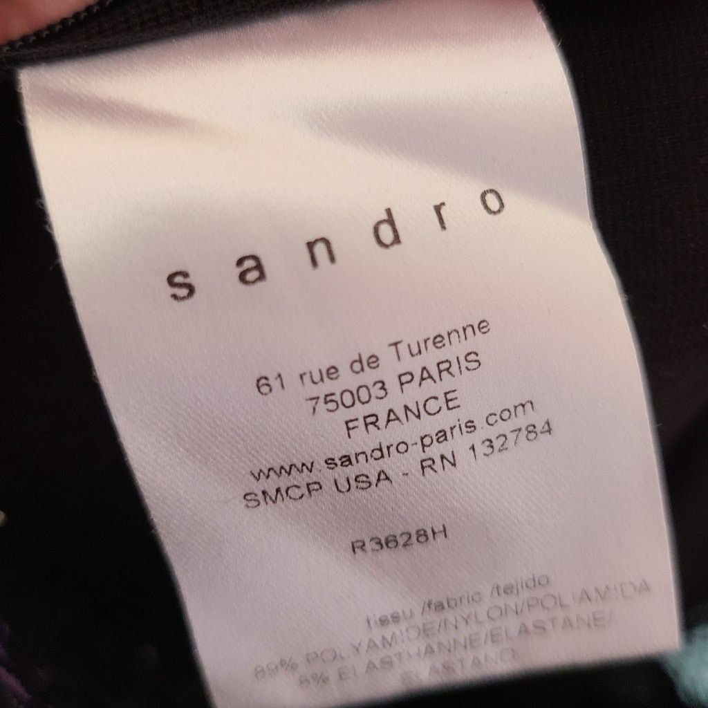 Sandro Sandro Black fishnet mesh fit and flair dress 1 XS juniors Size XS / US 0-2 / IT 36-38 - 8 Thumbnail