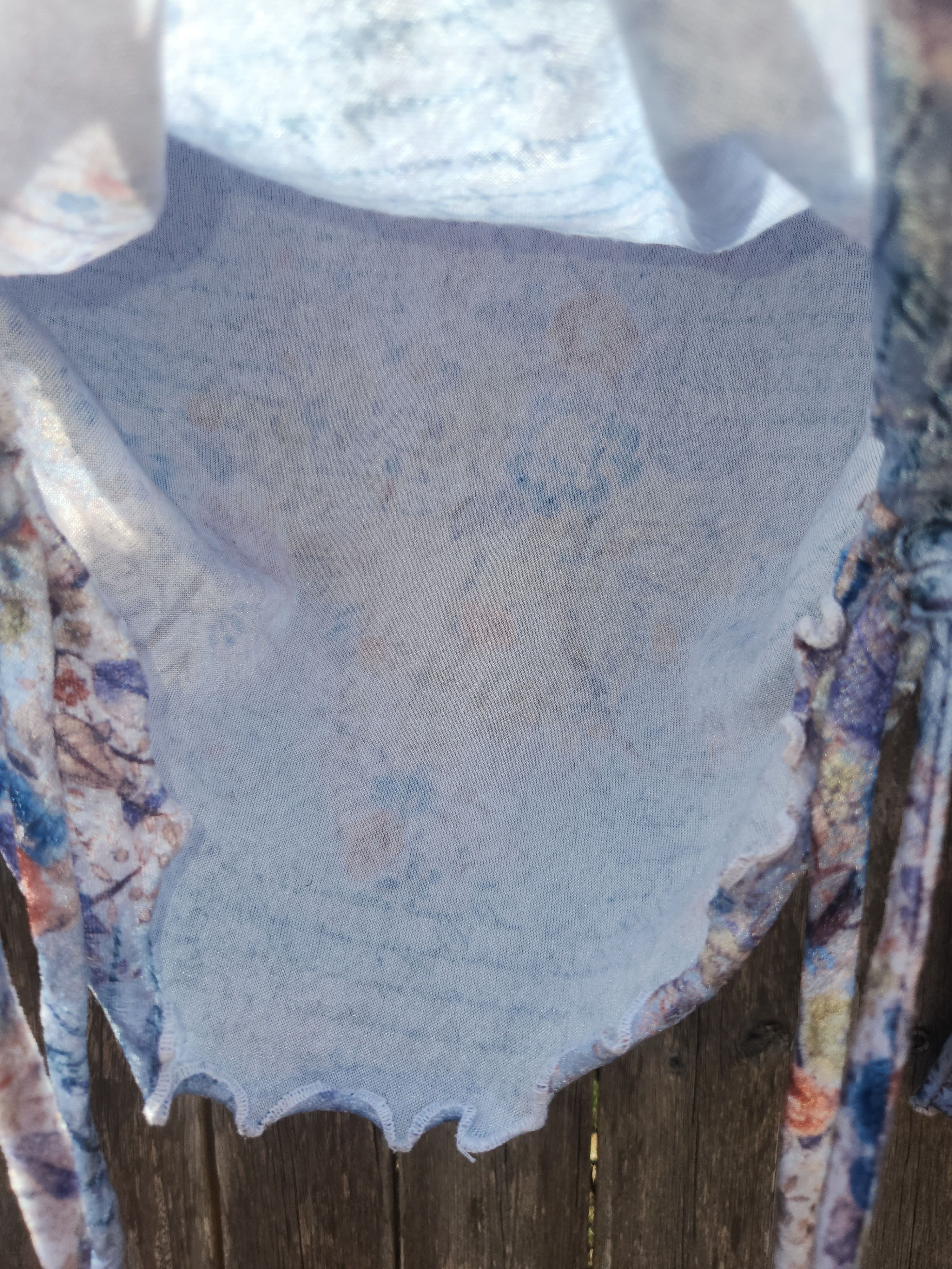Other Earth Girl Vntg Blue Fairy Floral Boho Blouse Size M / US 6-8 / IT 42-44 - 7 Thumbnail