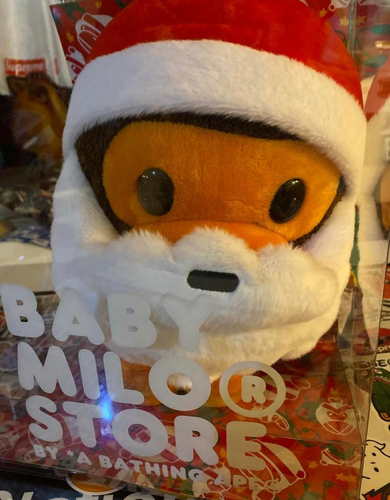 Bape Cute Monkey Plush Toy with Santa Hat and Cape - Holiday Them Size ONE SIZE - 6 Thumbnail