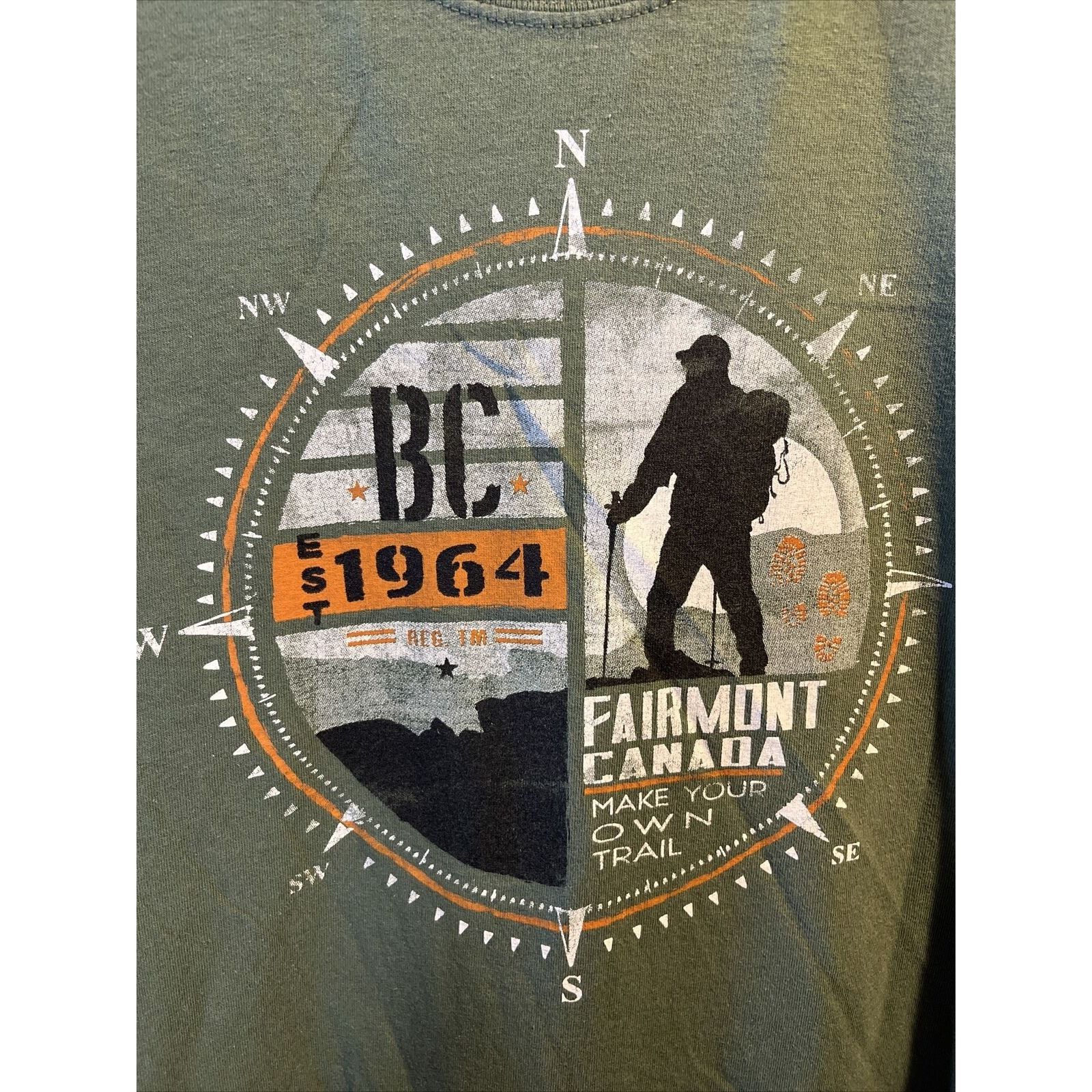 Gildan Gildan Men XL Olive Green Canada Short Sleeve Cotton T-Shirt Size US XL / EU 56 / 4 - 3 Thumbnail