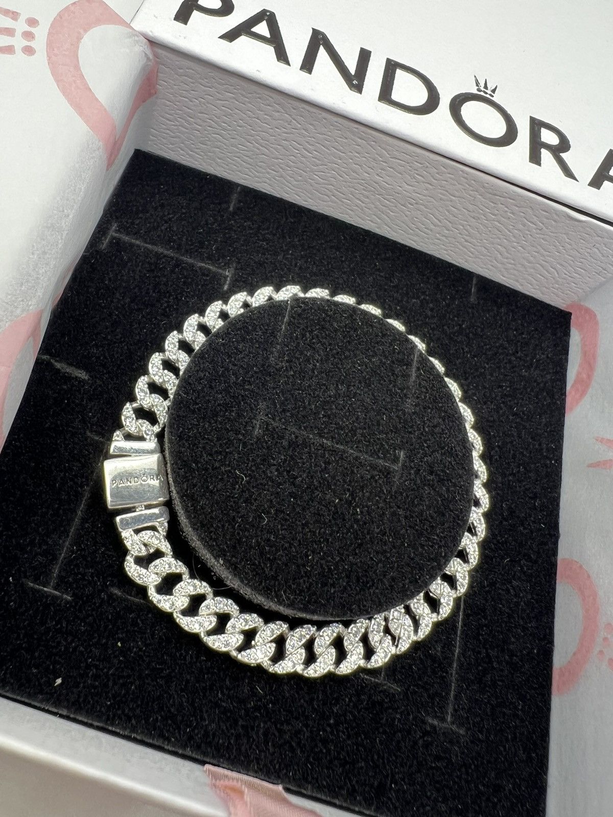 pandora Pandora Timeless Pavé Cuban Chain Bracelet Size ONE SIZE - 2 Thumbnail