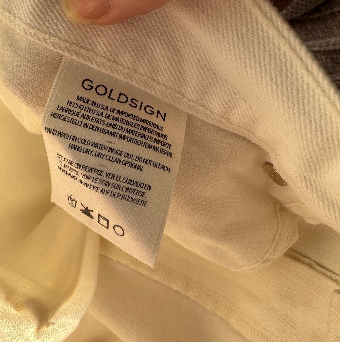GOLDSIGN NWT Goldsign The A Jean Pressed Pearl Ivory Jeans 32 Size 32" / US 10 / IT 46 - 10 Thumbnail