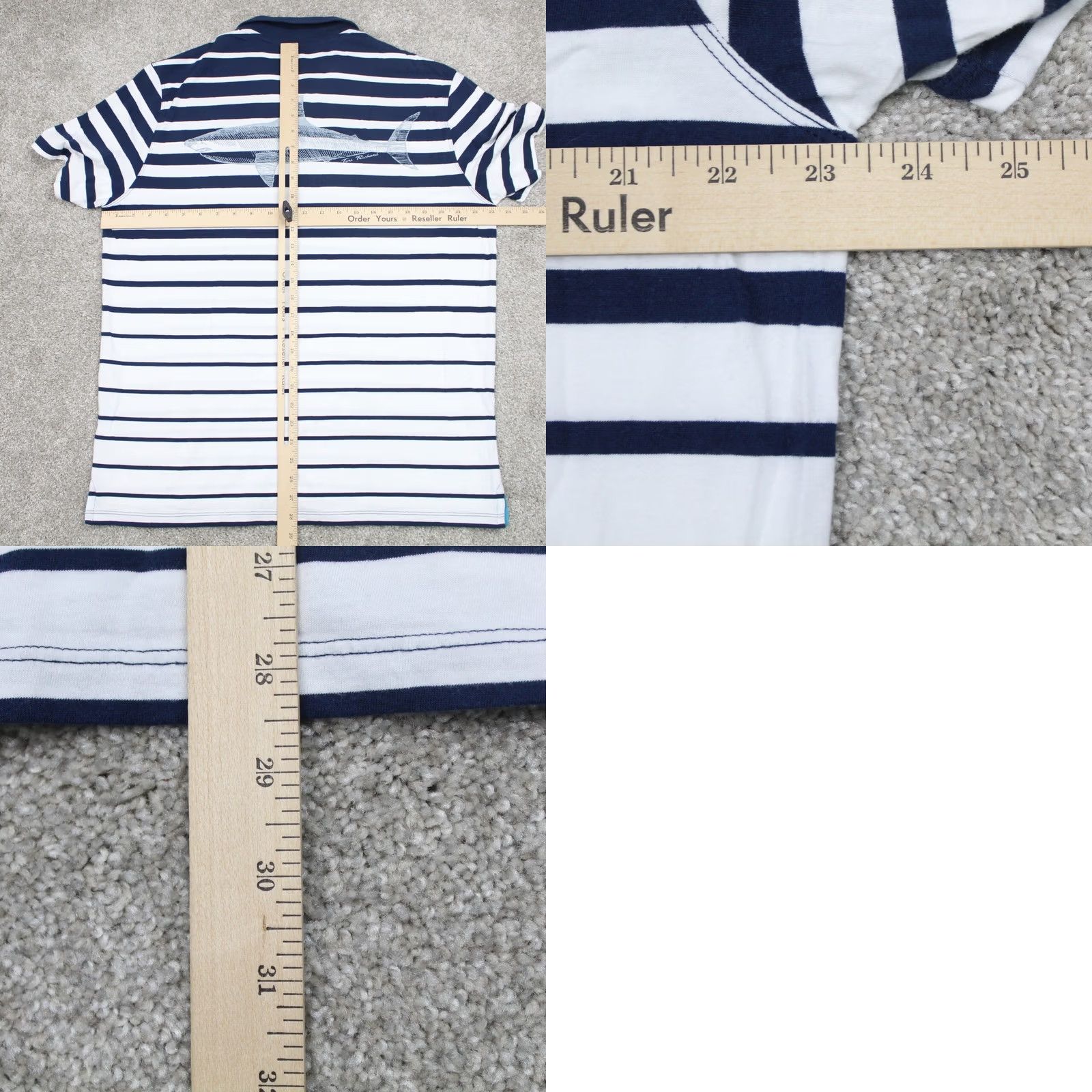 Tori Richard Tori Richard Honolulu Polo Shirt Men XL Blue/White Cotton Short Sleeve Pullover Size US XL / EU 56 / 4 - 9 Thumbnail