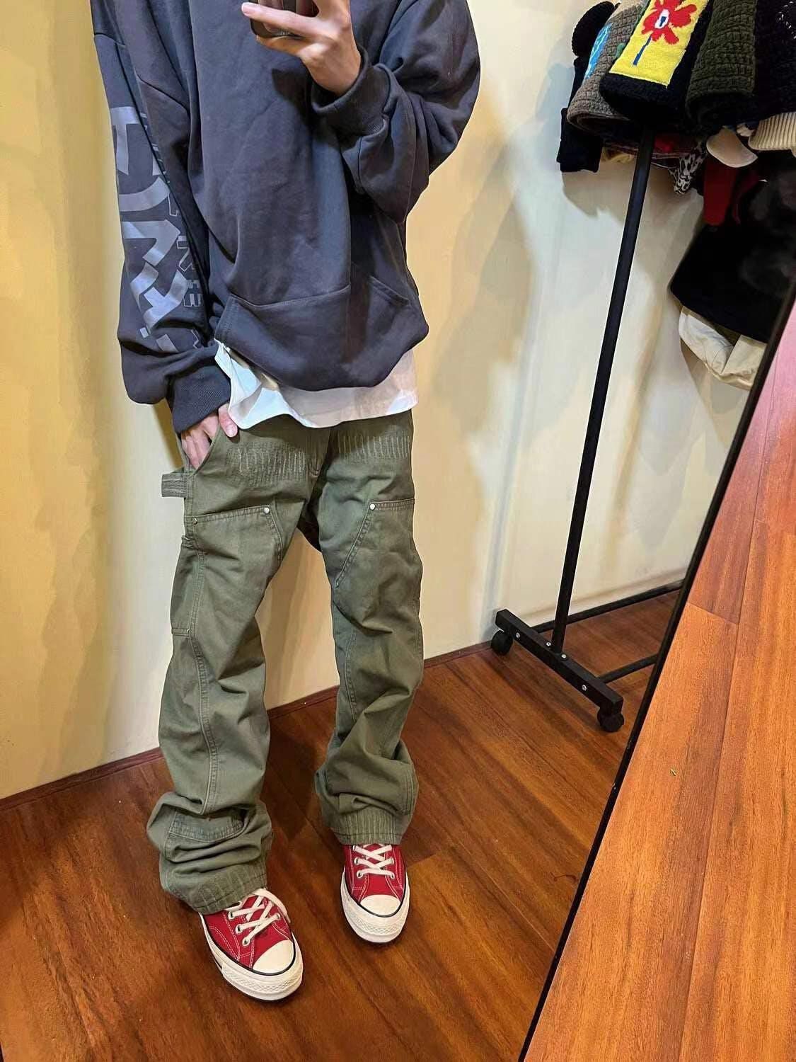 image of Khaki Cargo Pants in Green, Men's (Size 28)