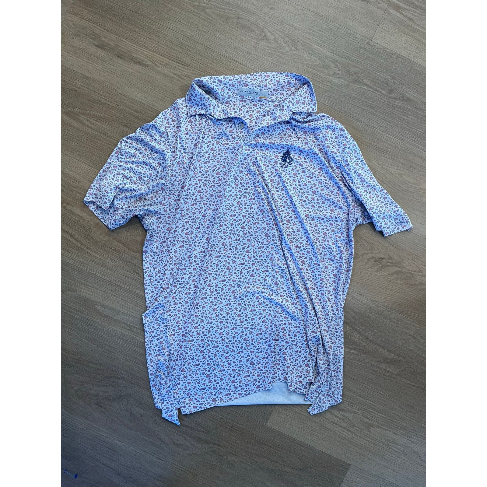 Peter Millar Peter Millar Men's Large Featherweight Polo Shirt Crab Print Size US L / EU 52-54 / 3 - 1 Thumbnail